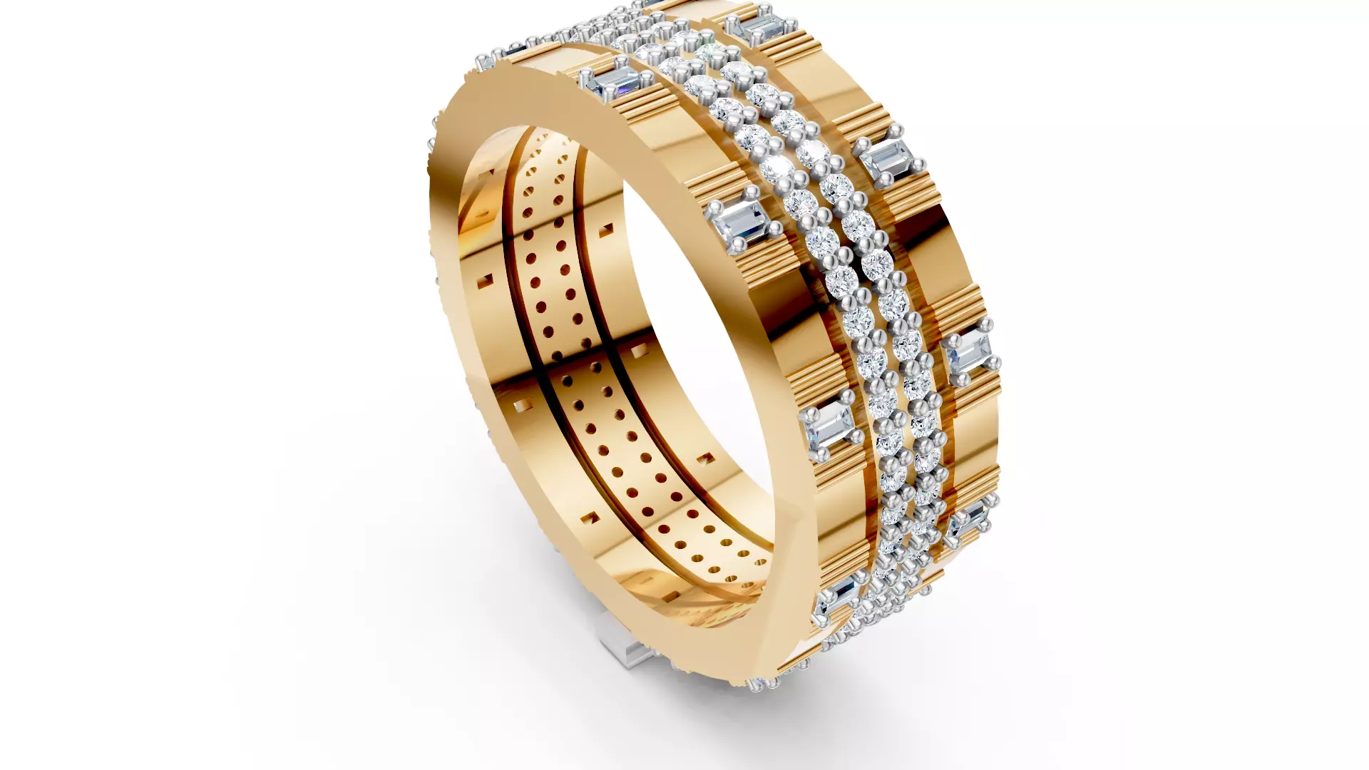 Revolving Centre Shank Ring 3D print model_4