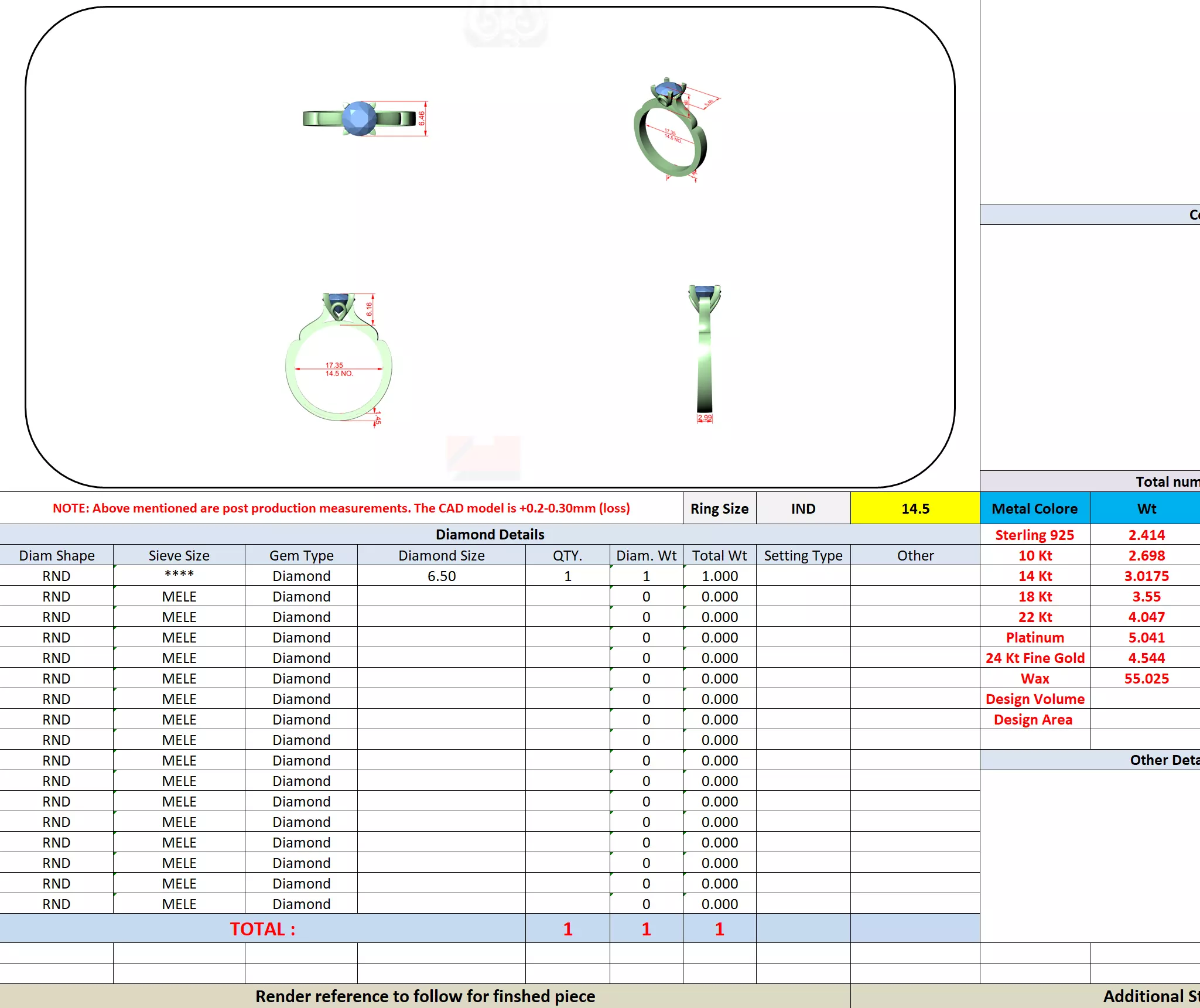Solitaire Round Diamond Engagement Wedding Ring 3DM STL Video 3D print model_13