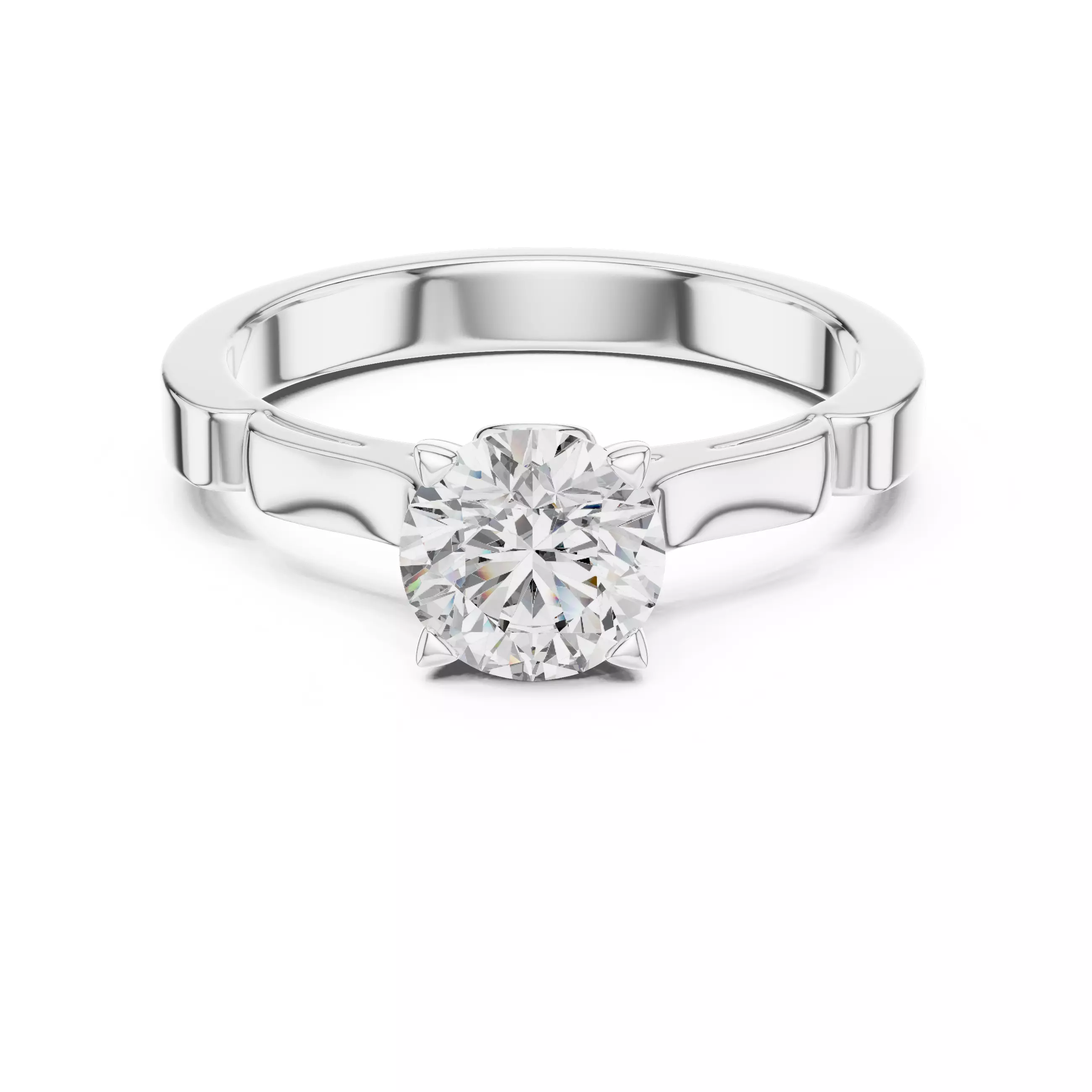 Solitaire Round Diamond Engagement Wedding Ring 3DM STL Video 3D print model_2