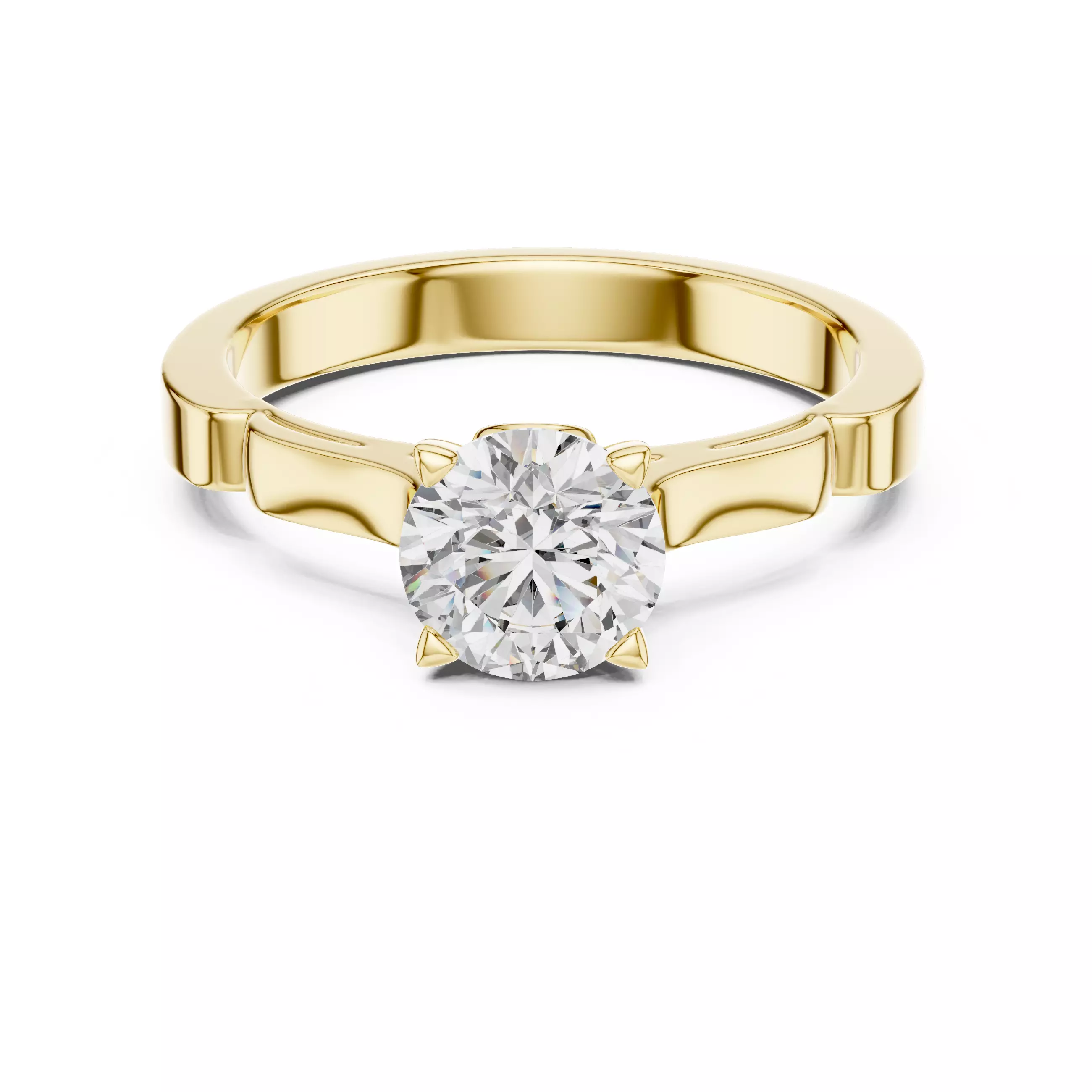 Solitaire Round Diamond Engagement Wedding Ring 3DM STL Video 3D print model_1