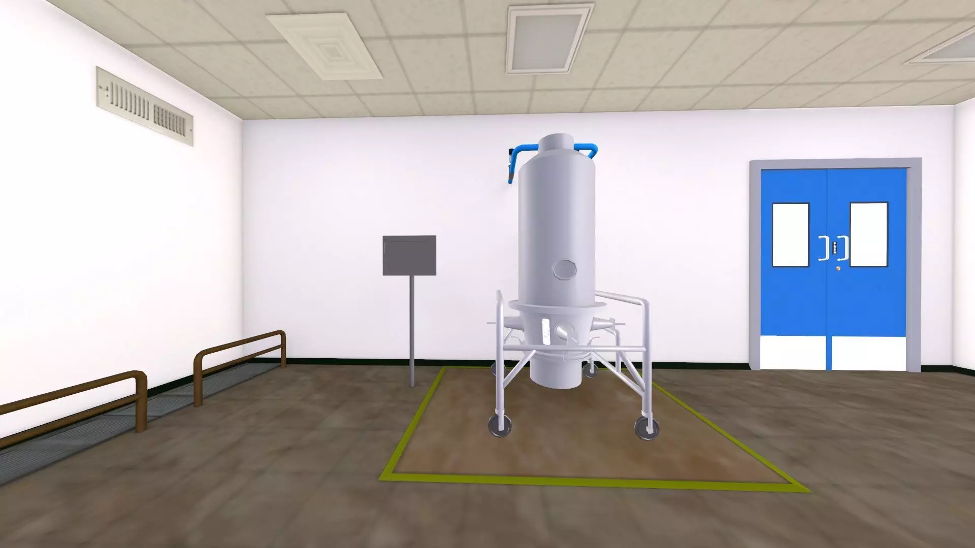 Fluidized Bed Dryer FBD Low-poly 3D model_6