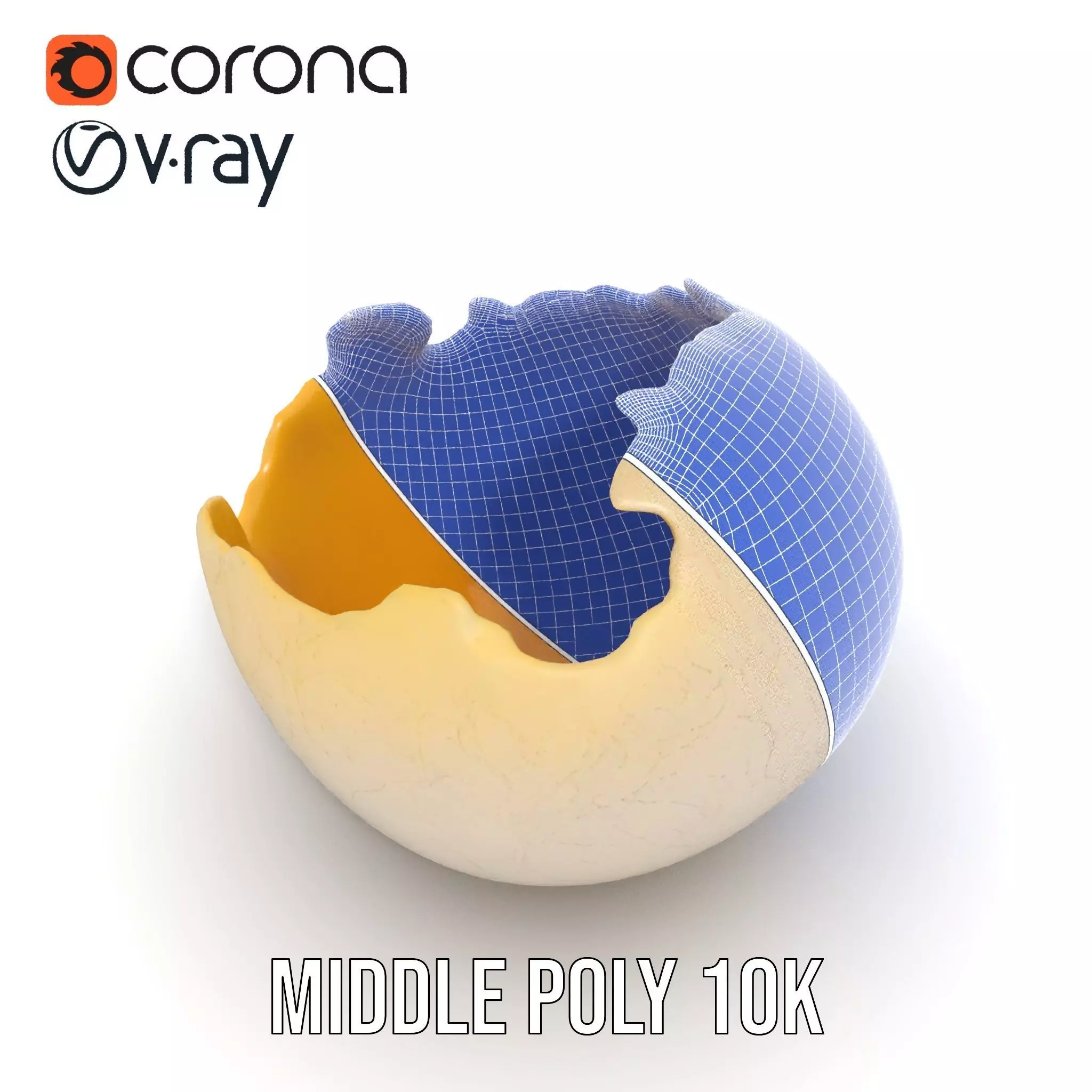 Cracked Eggshell model pack Low-poly 3D model_24
