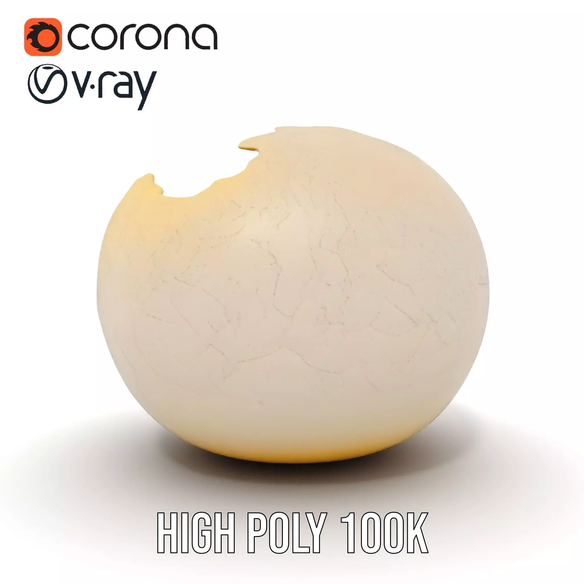 Cracked Eggshell model pack Low-poly 3D model_32