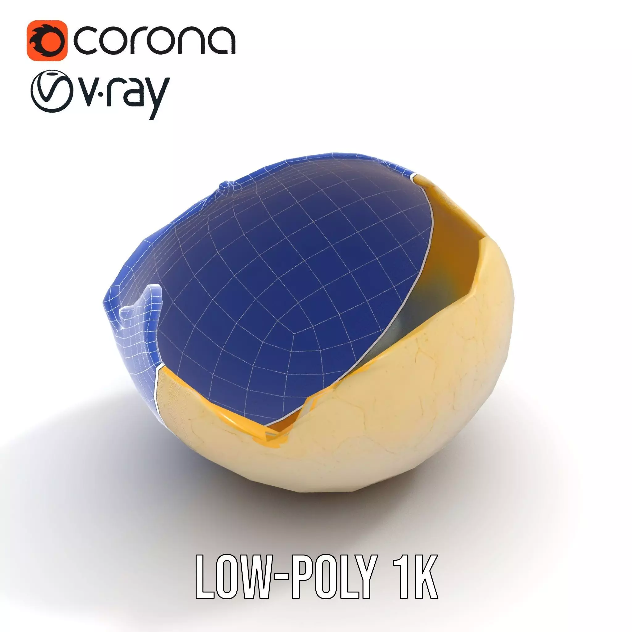 Cracked Eggshell model pack Low-poly 3D model_28