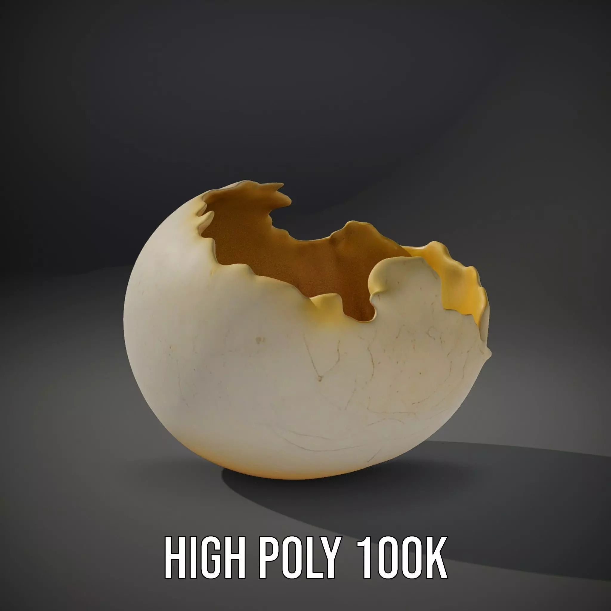 Cracked Eggshell model pack Low-poly 3D model_9