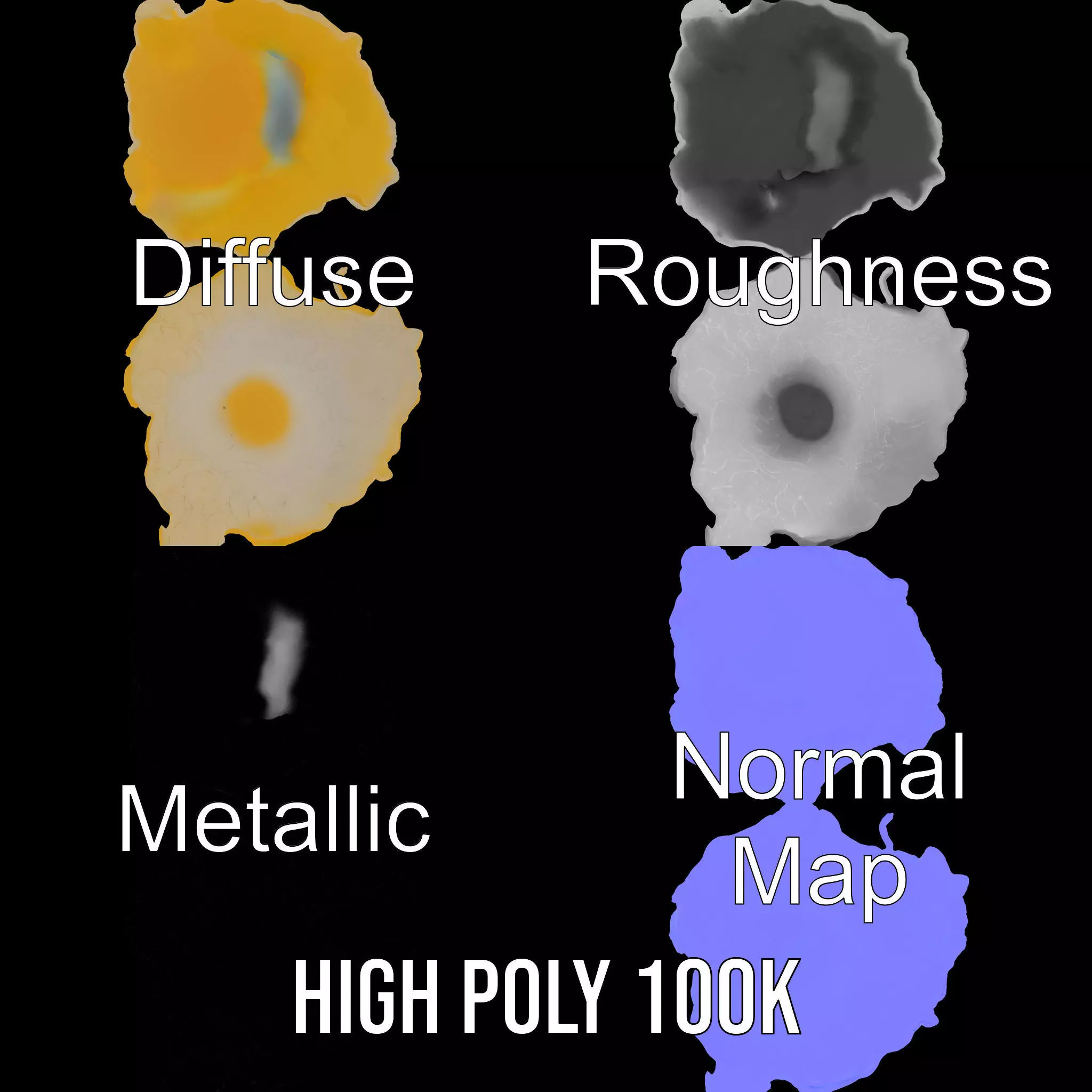 Cracked Eggshell model pack Low-poly 3D model_4