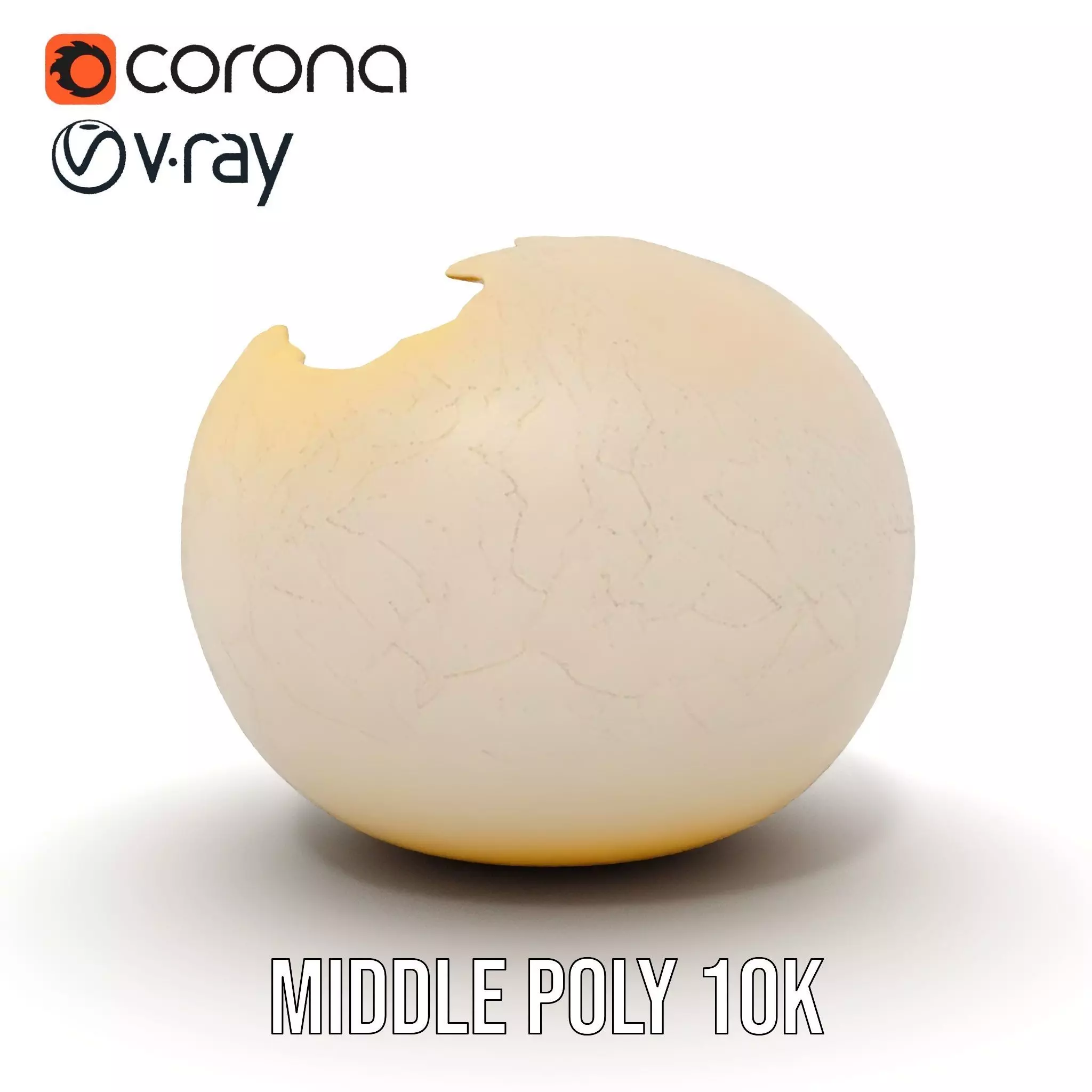 Cracked Eggshell model pack Low-poly 3D model_7