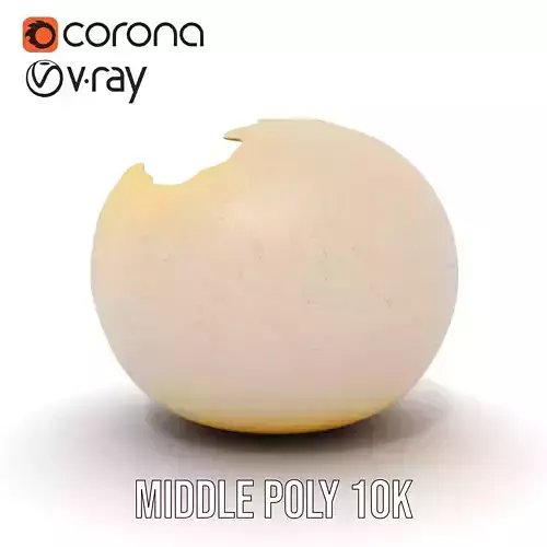 Cracked Eggshell model pack Low-poly 3D model 6