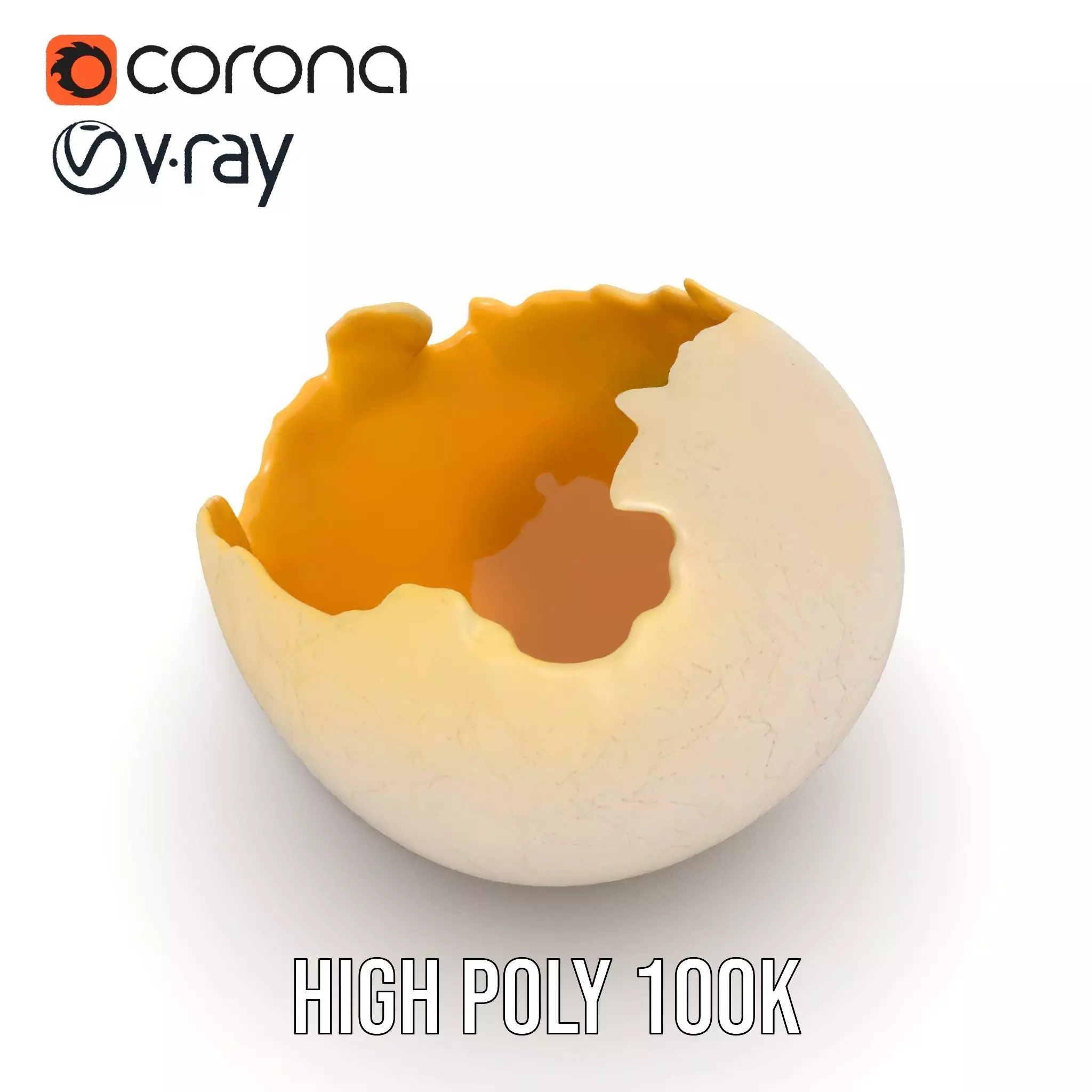 Cracked Eggshell model pack Low-poly 3D model_33