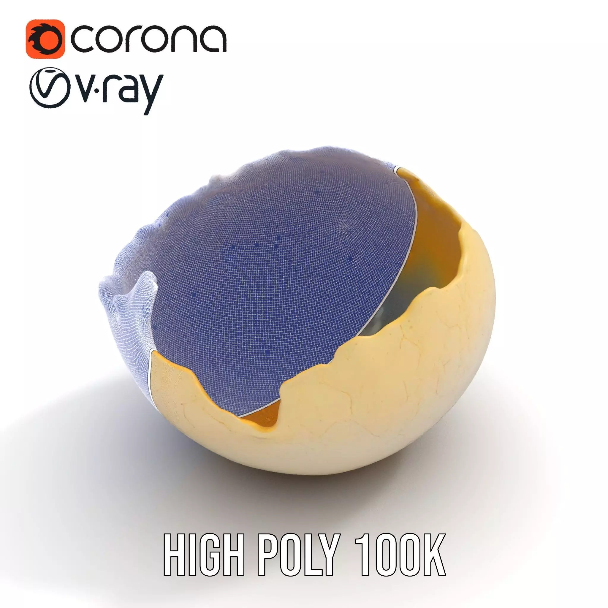 Cracked Eggshell model pack Low-poly 3D model_26