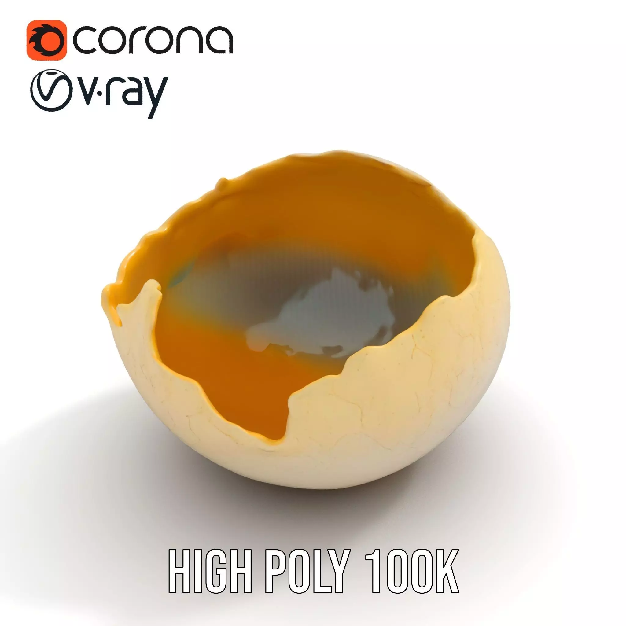Cracked Eggshell model pack Low-poly 3D model_18