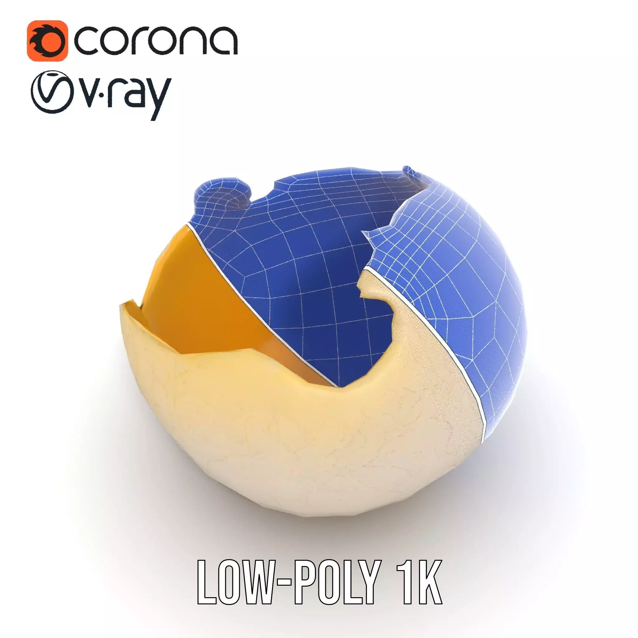 Cracked Eggshell model pack Low-poly 3D model_15
