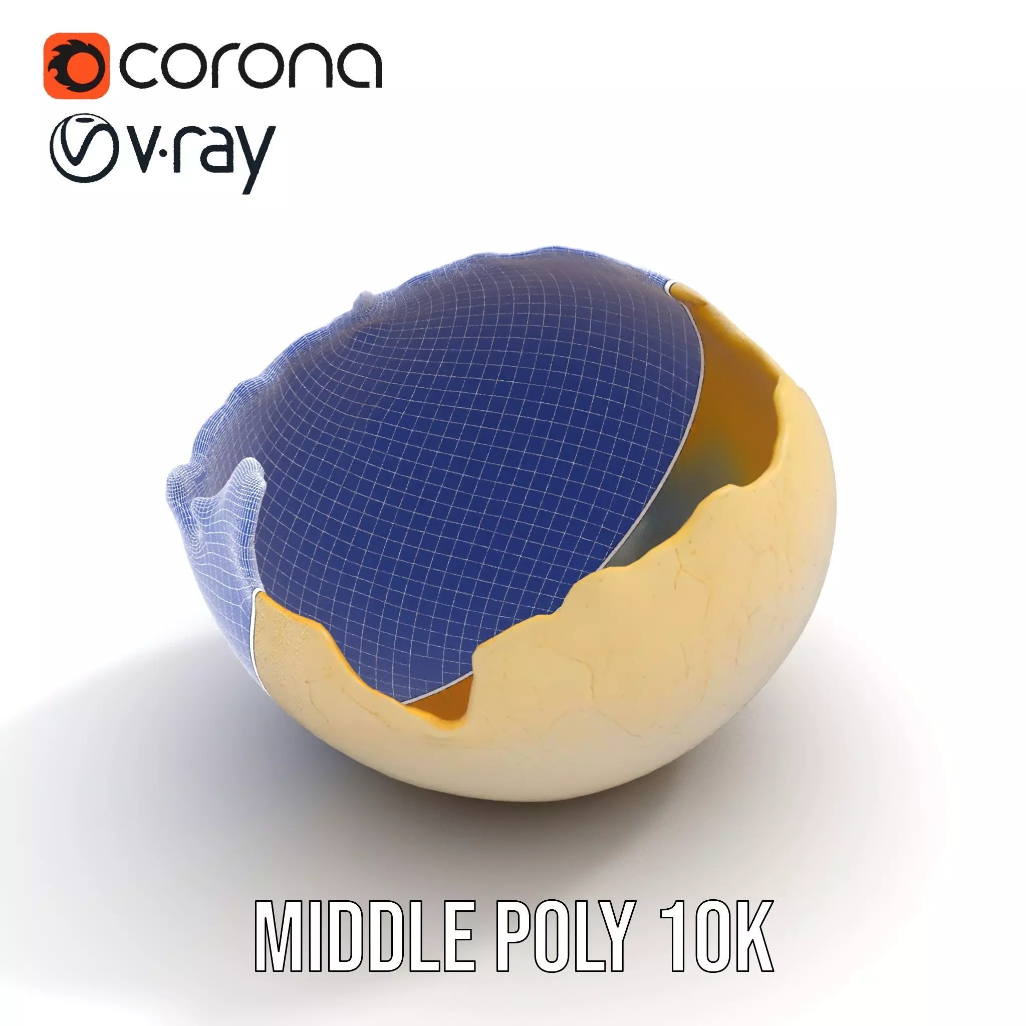 Cracked Eggshell model pack Low-poly 3D model_14