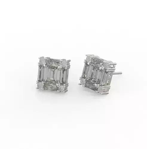 Emerald earring 3d model jewelry 3d model jewelry 3d earring 