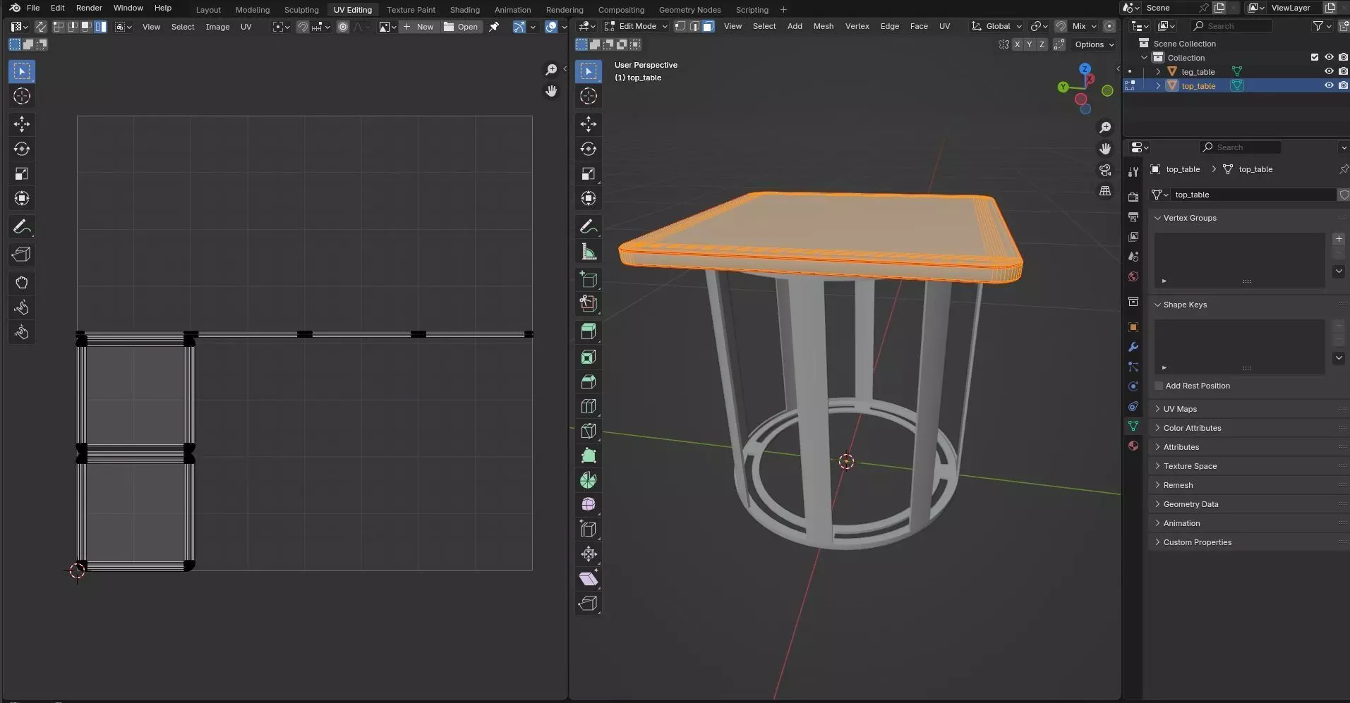 Square Table CG6 3D model_10