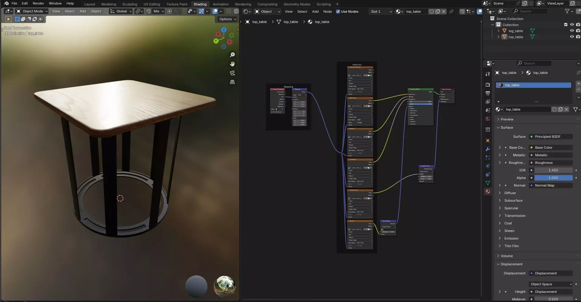 Square Table CG6 3D model_11