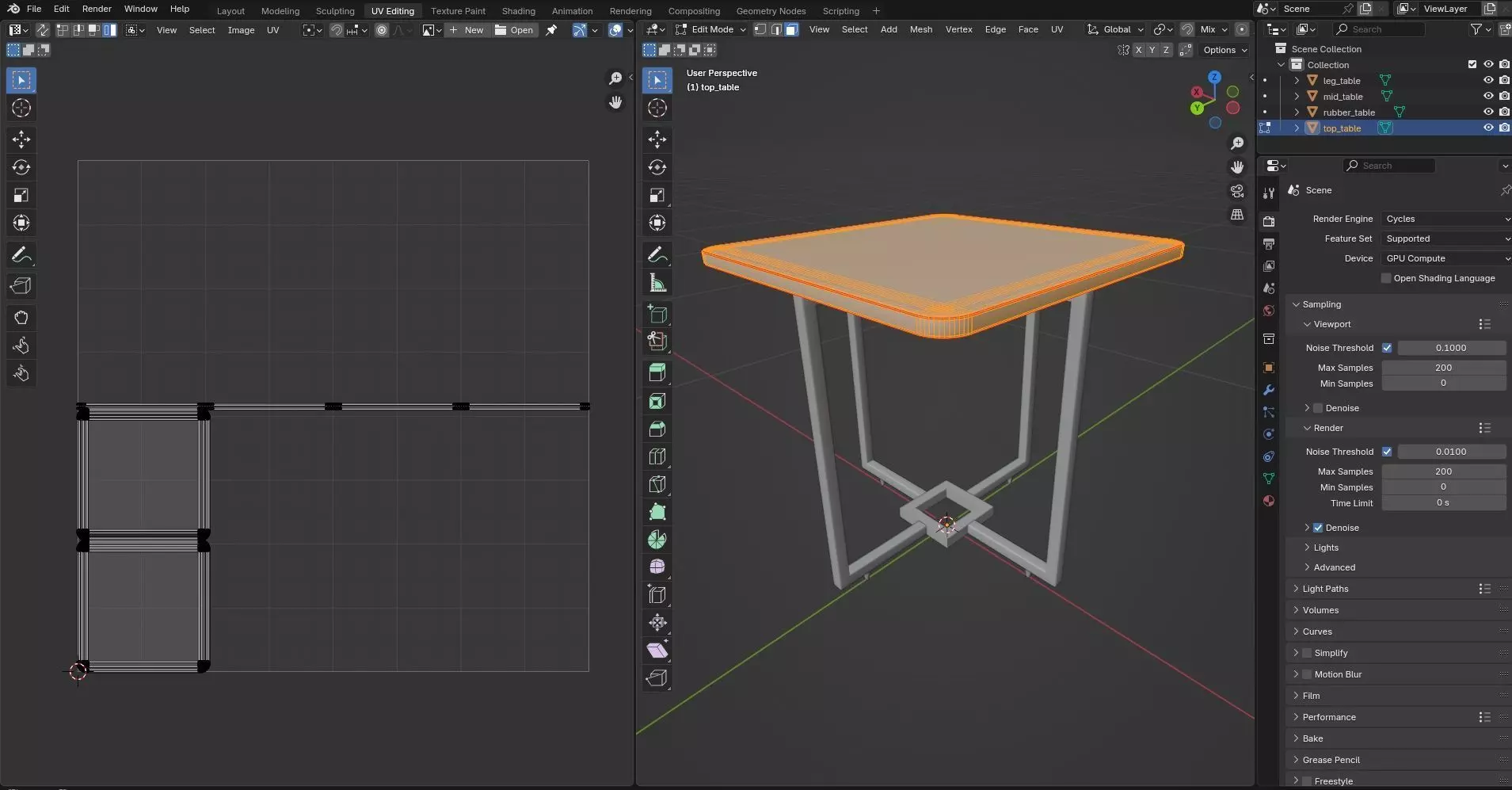 Square Table CG7 3D model_10