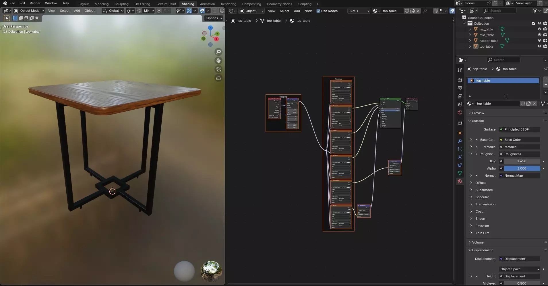 Square Table CG7 3D model_11