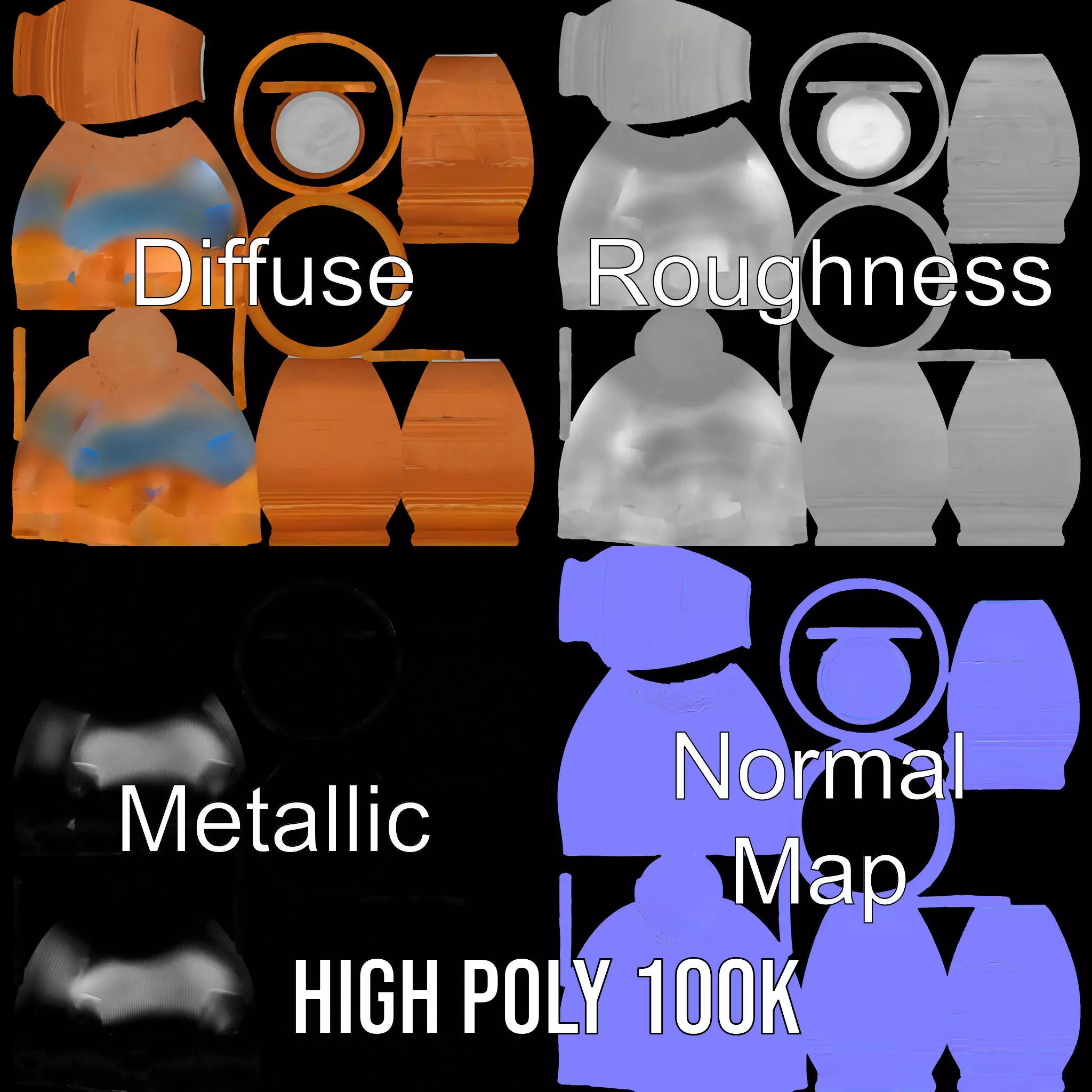 Terracotta Vase model pack Low-poly 3D model_4