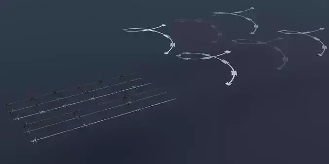 Low Poly fence Wires