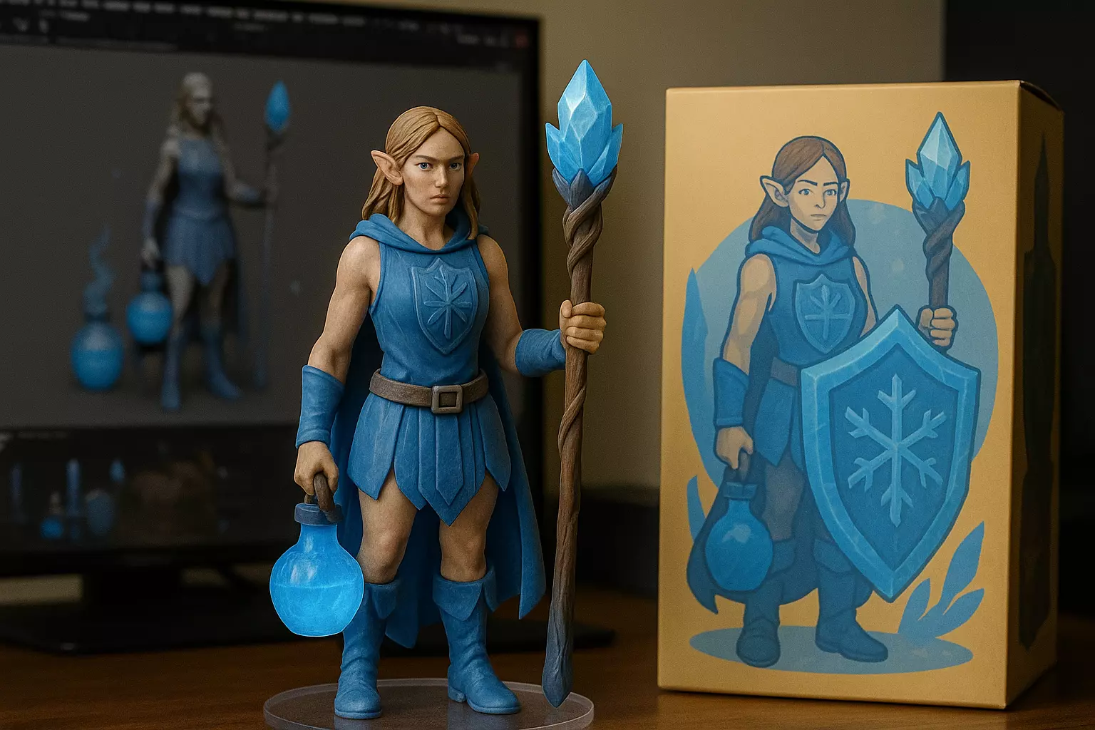 Low Poly Fire Fantasy Props Pack RPG Weapons Potions 3D print model_2