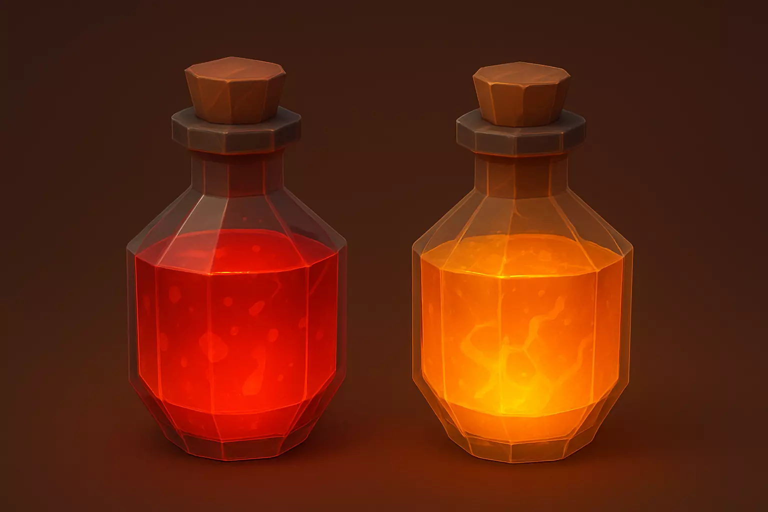 Low Poly Fire Fantasy Props Pack RPG Weapons Potions 3D print model_7