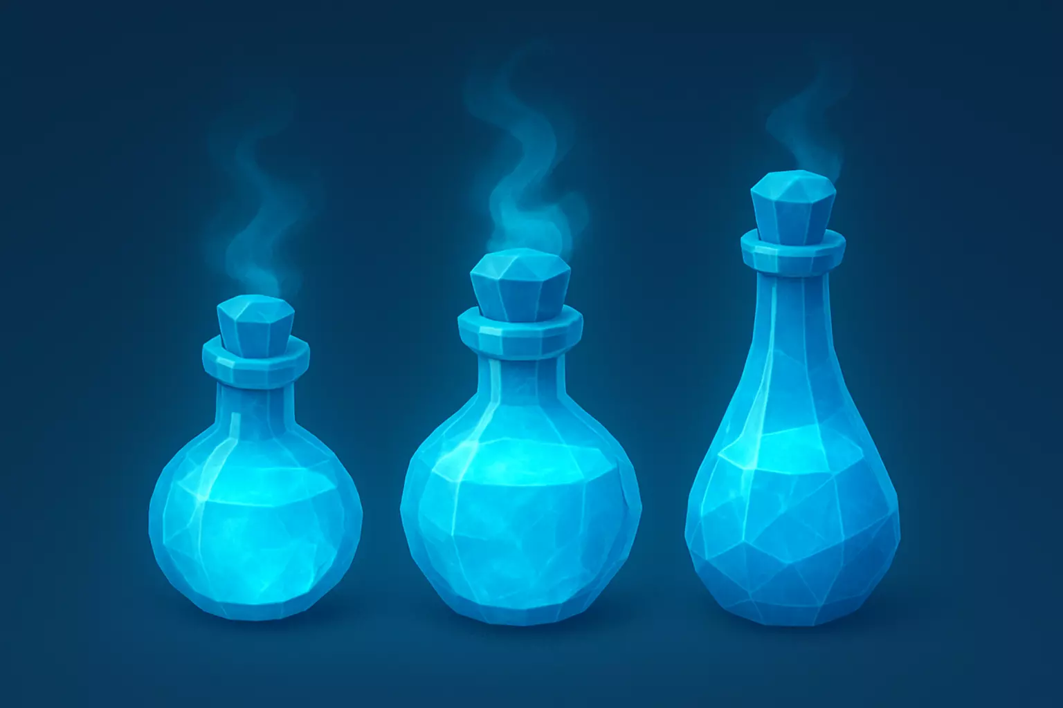 Low Poly Fire Fantasy Props Pack RPG Weapons Potions 3D print model_12