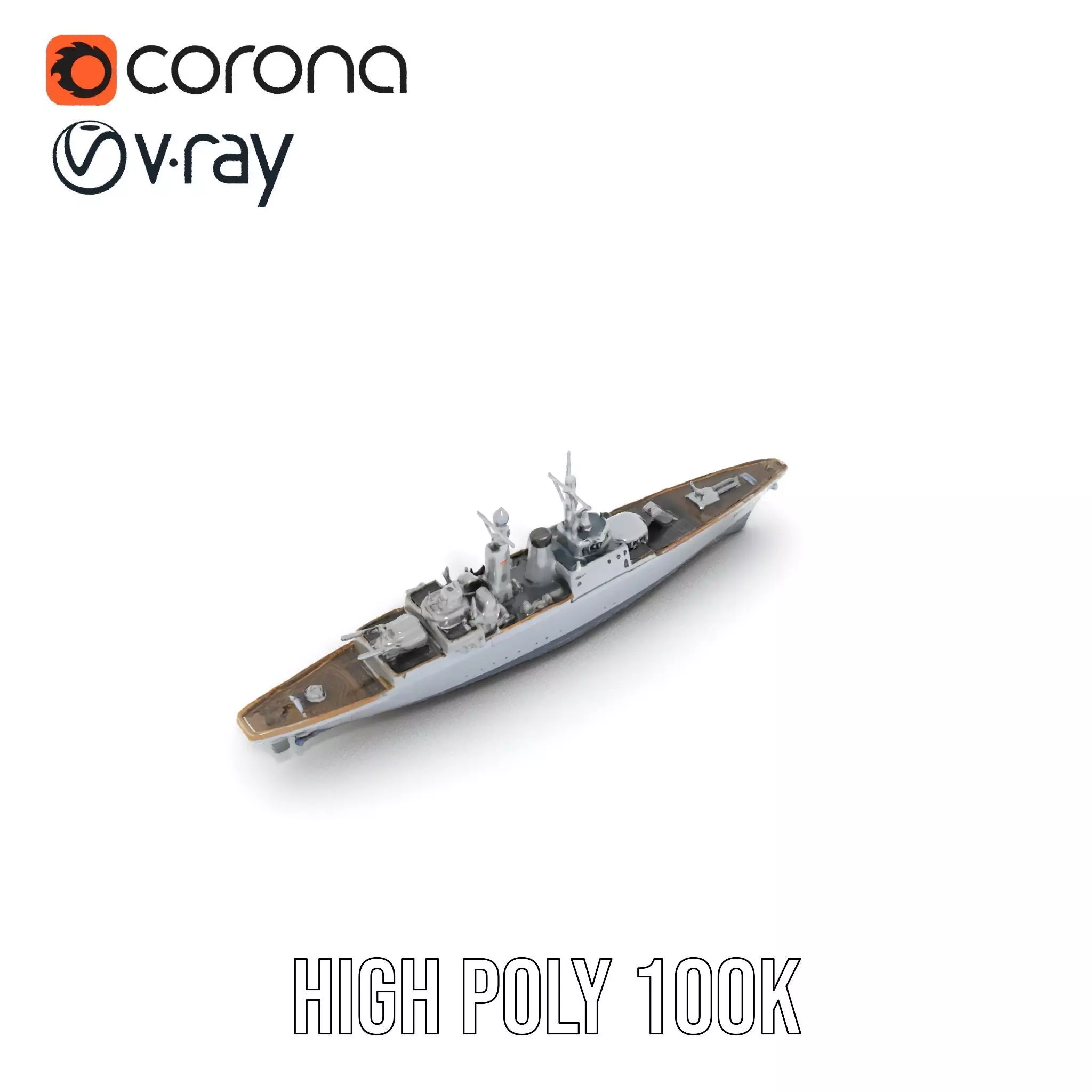 Modern Naval Cruiser model pack Low-poly 3D model_29