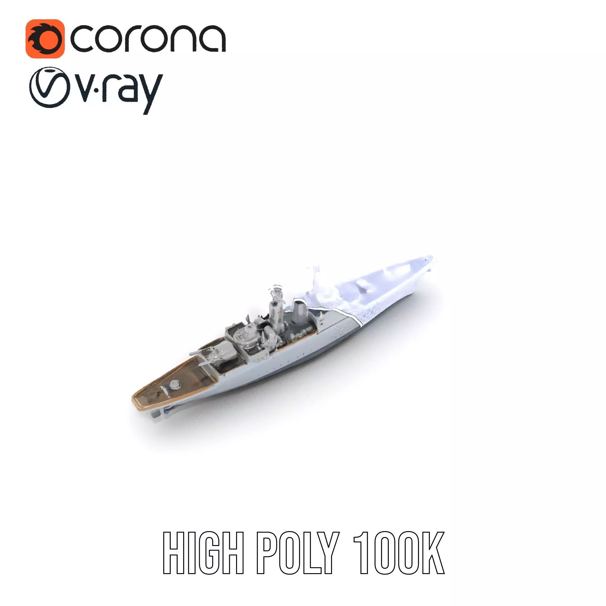 Modern Naval Cruiser model pack Low-poly 3D model_34