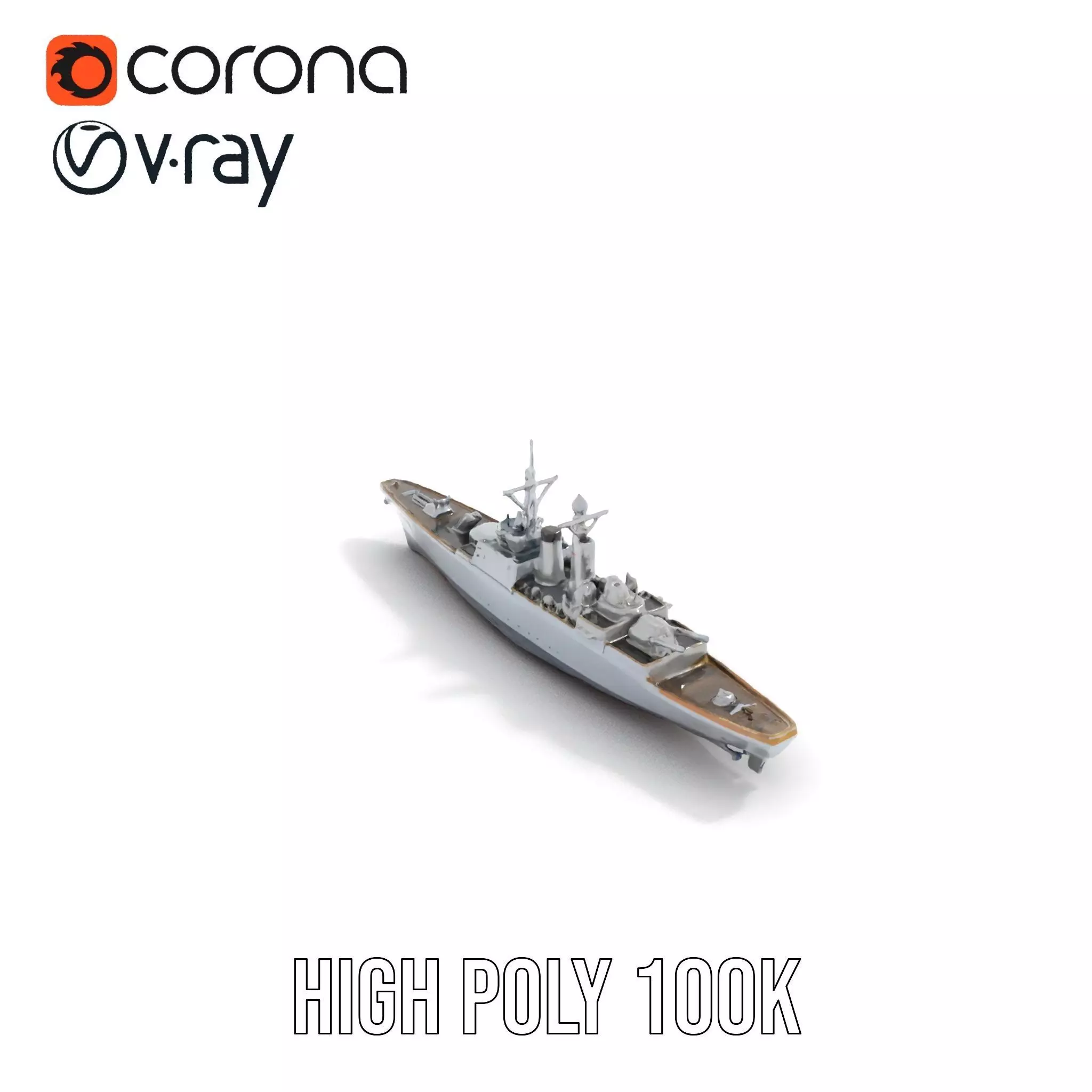 Modern Naval Cruiser model pack Low-poly 3D model_18