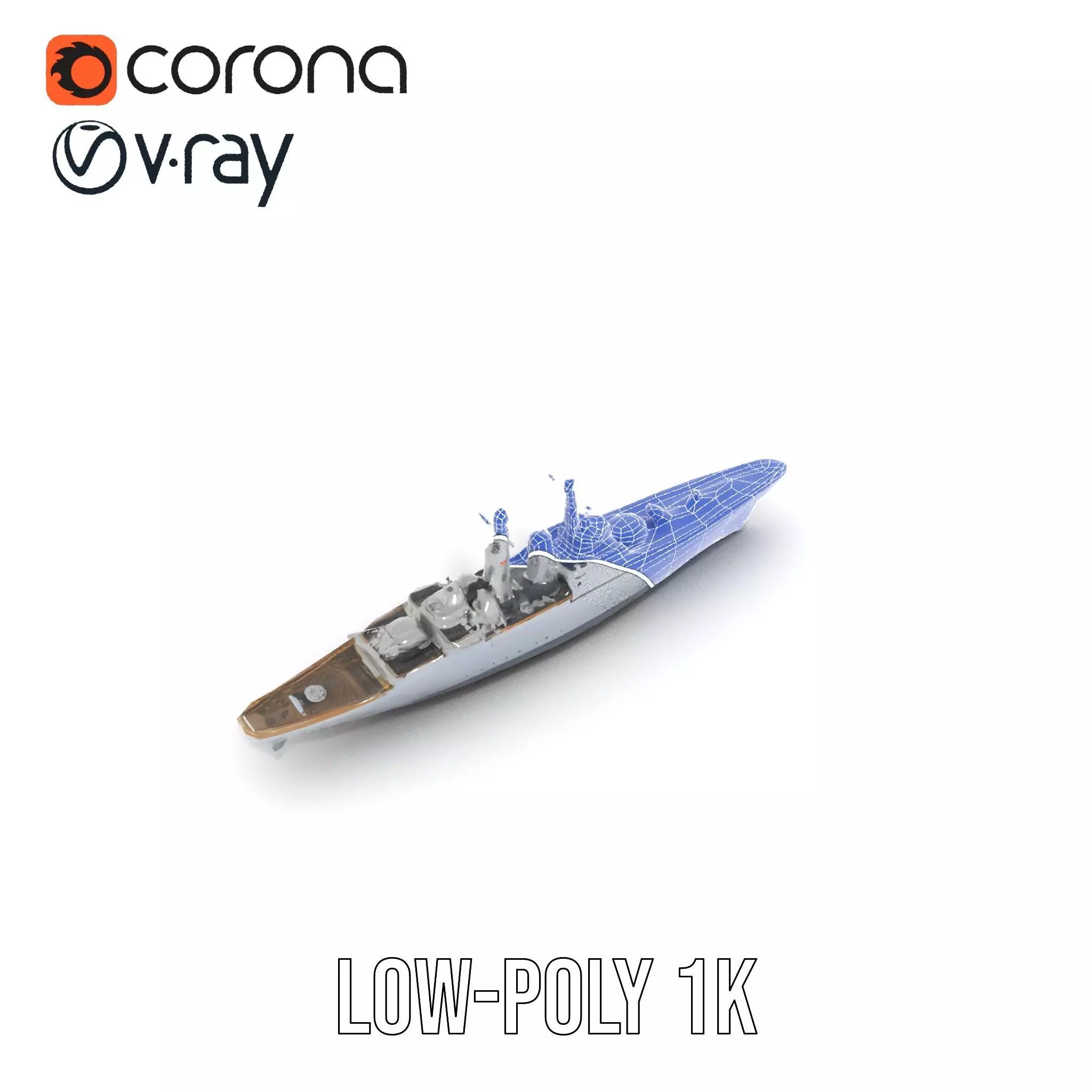 Modern Naval Cruiser model pack Low-poly 3D model_31