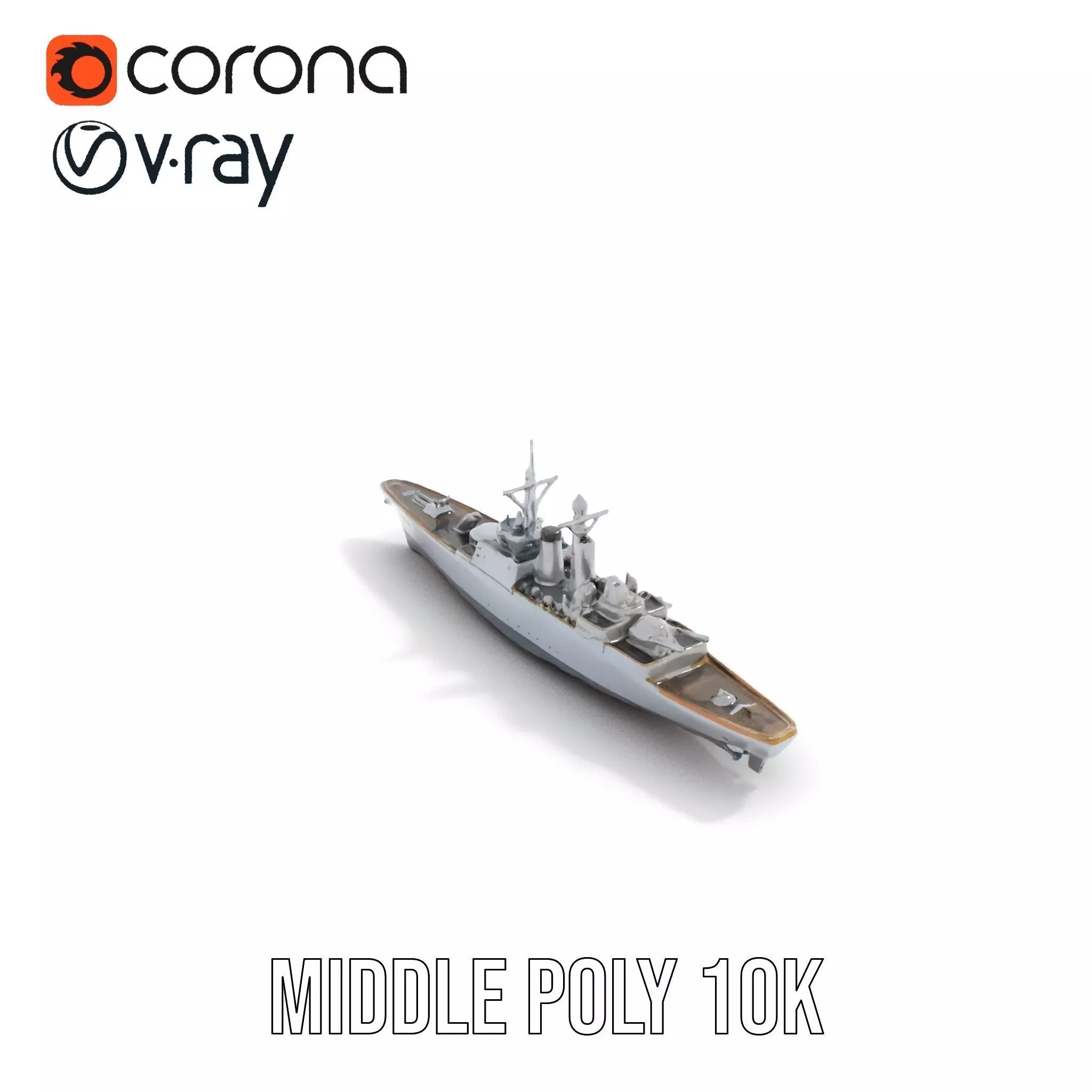 Modern Naval Cruiser model pack Low-poly 3D model_16