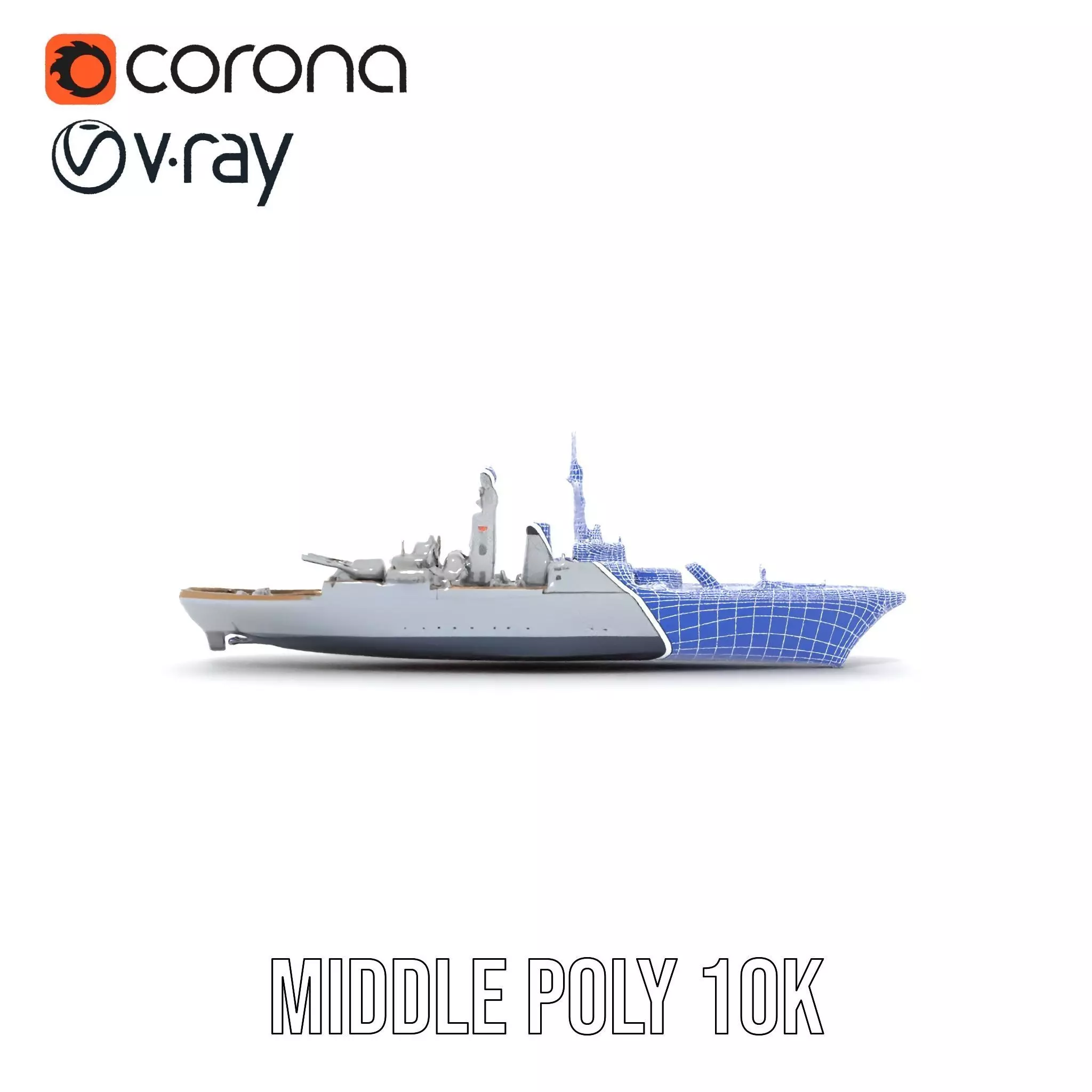 Modern Naval Cruiser model pack Low-poly 3D model_19