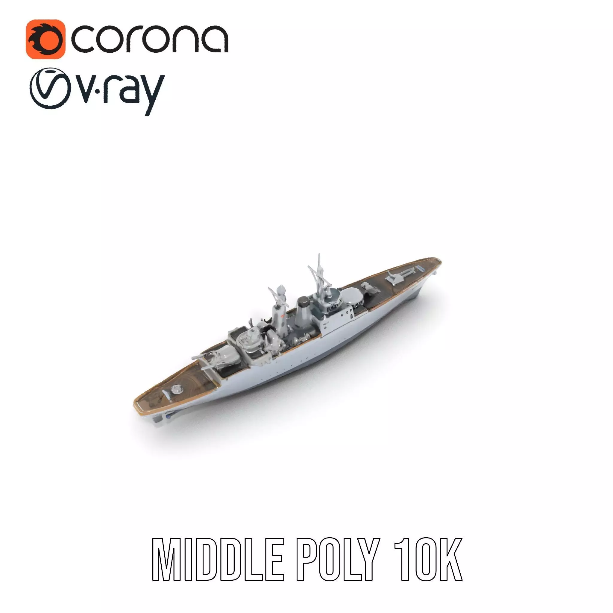 Modern Naval Cruiser model pack Low-poly 3D model_7