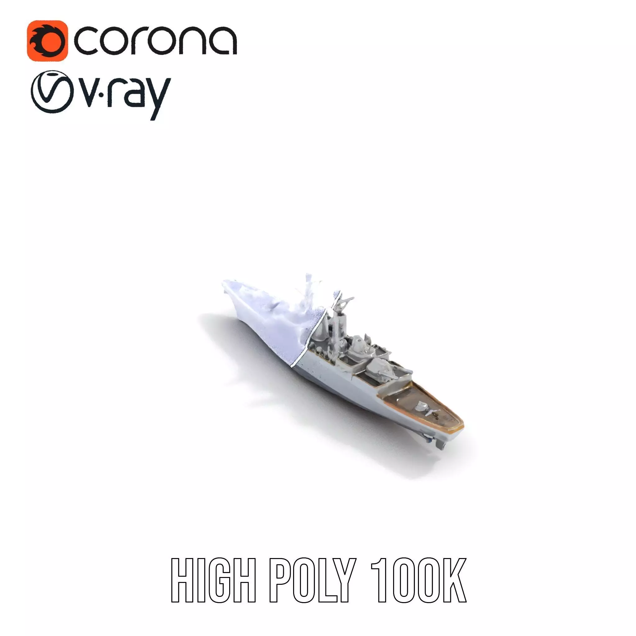 Modern Naval Cruiser model pack Low-poly 3D model_26