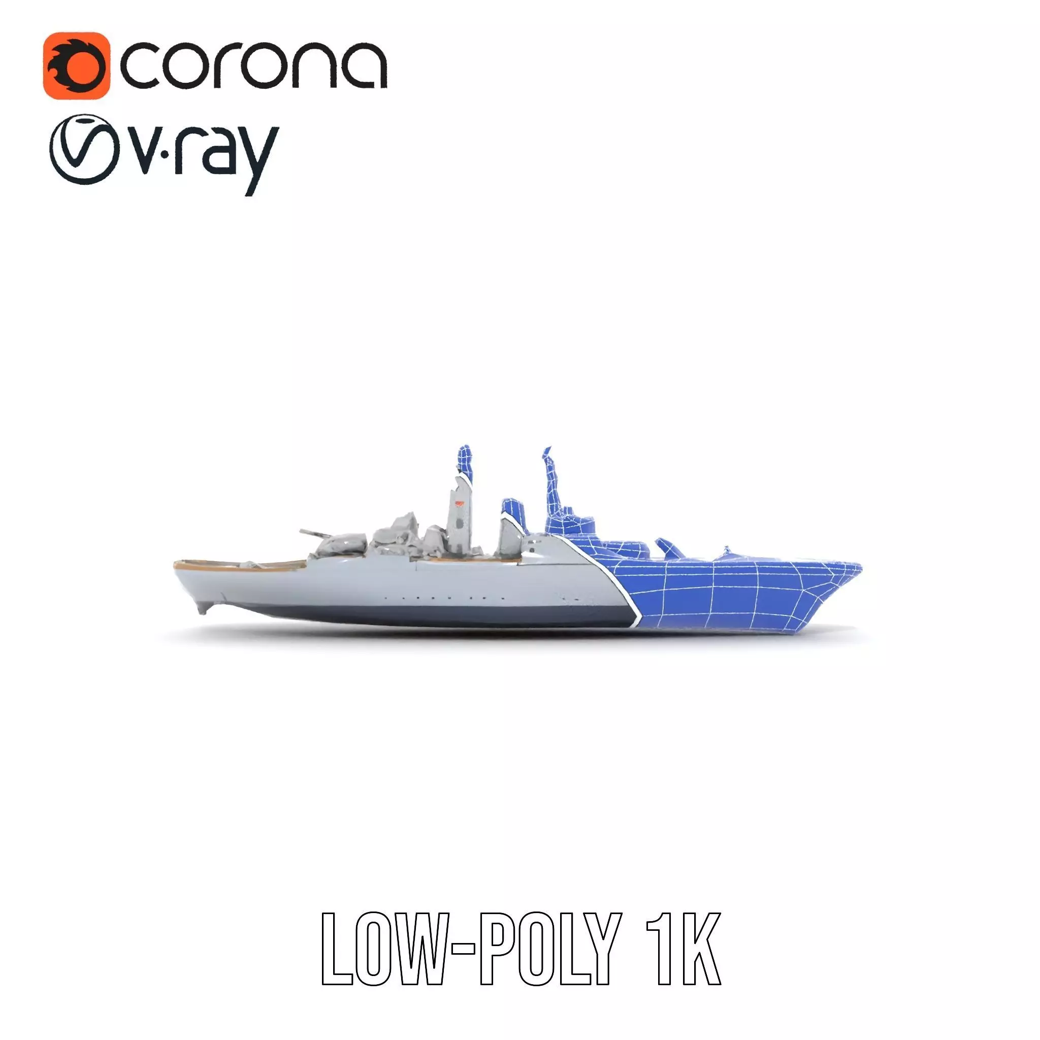 Modern Naval Cruiser model pack Low-poly 3D model_22