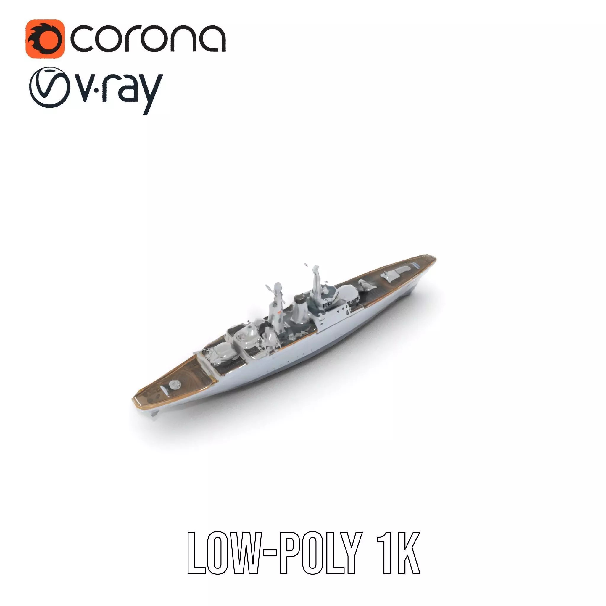 Modern Naval Cruiser model pack Low-poly 3D model_17