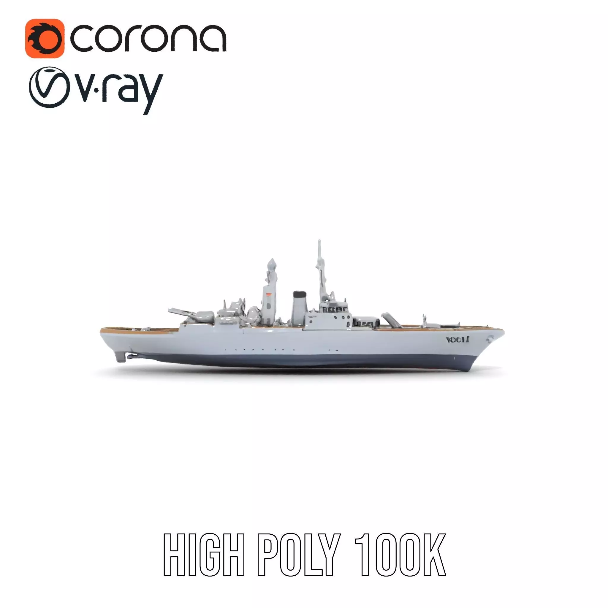 Modern Naval Cruiser model pack Low-poly 3D model_23