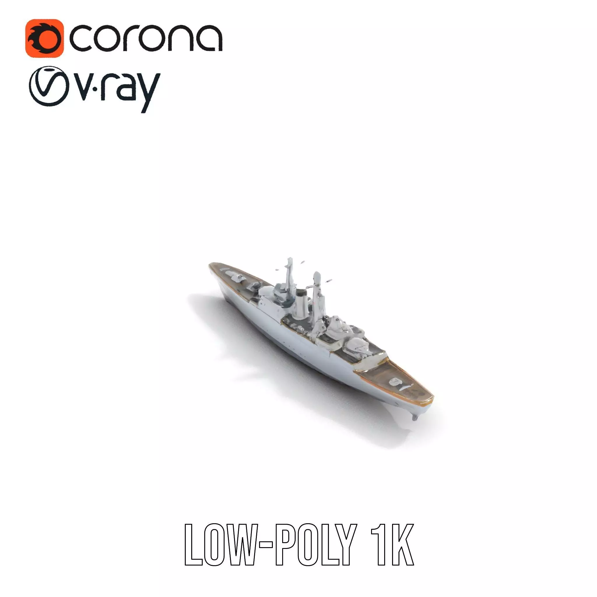 Modern Naval Cruiser model pack Low-poly 3D model_12