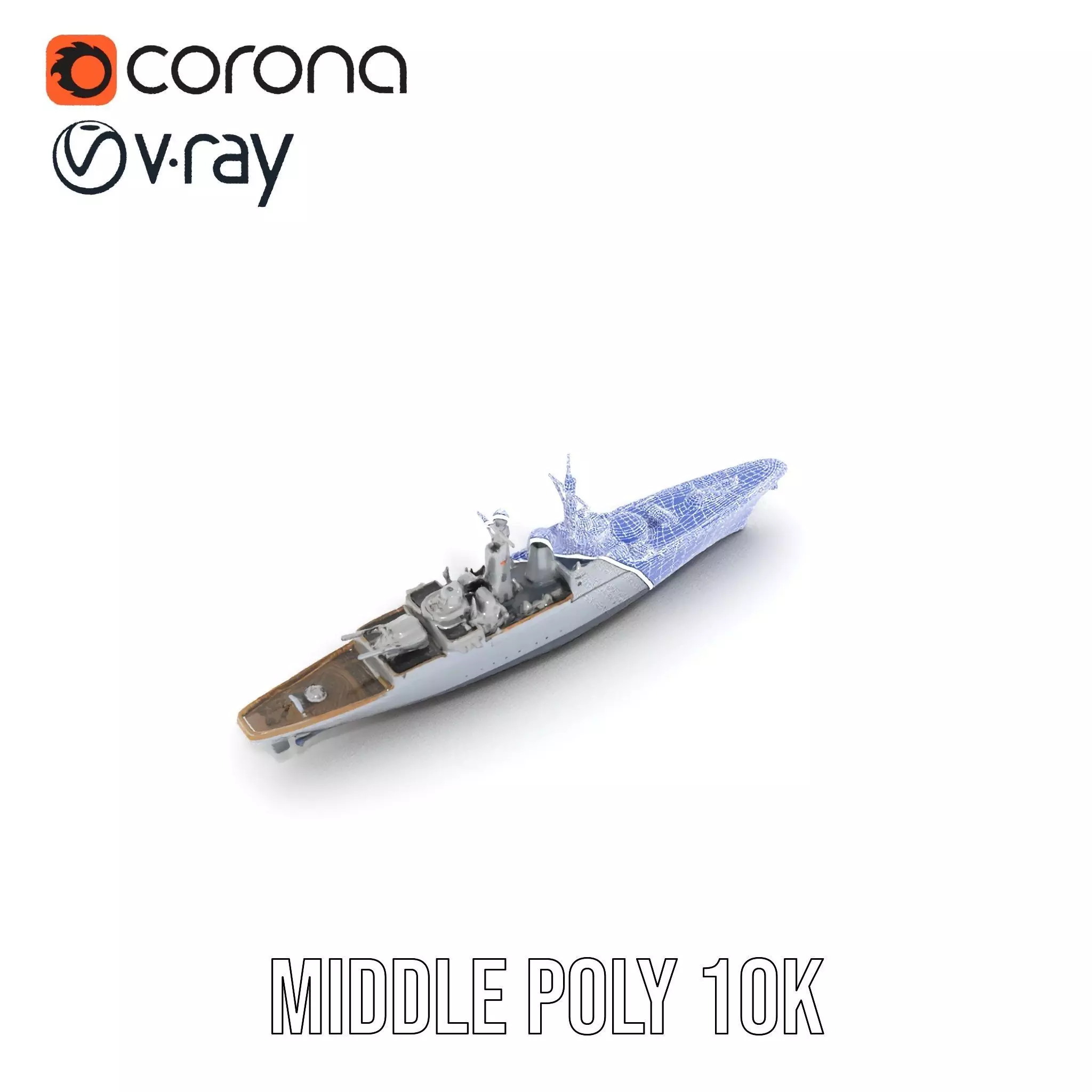 Modern Naval Cruiser model pack Low-poly 3D model_21