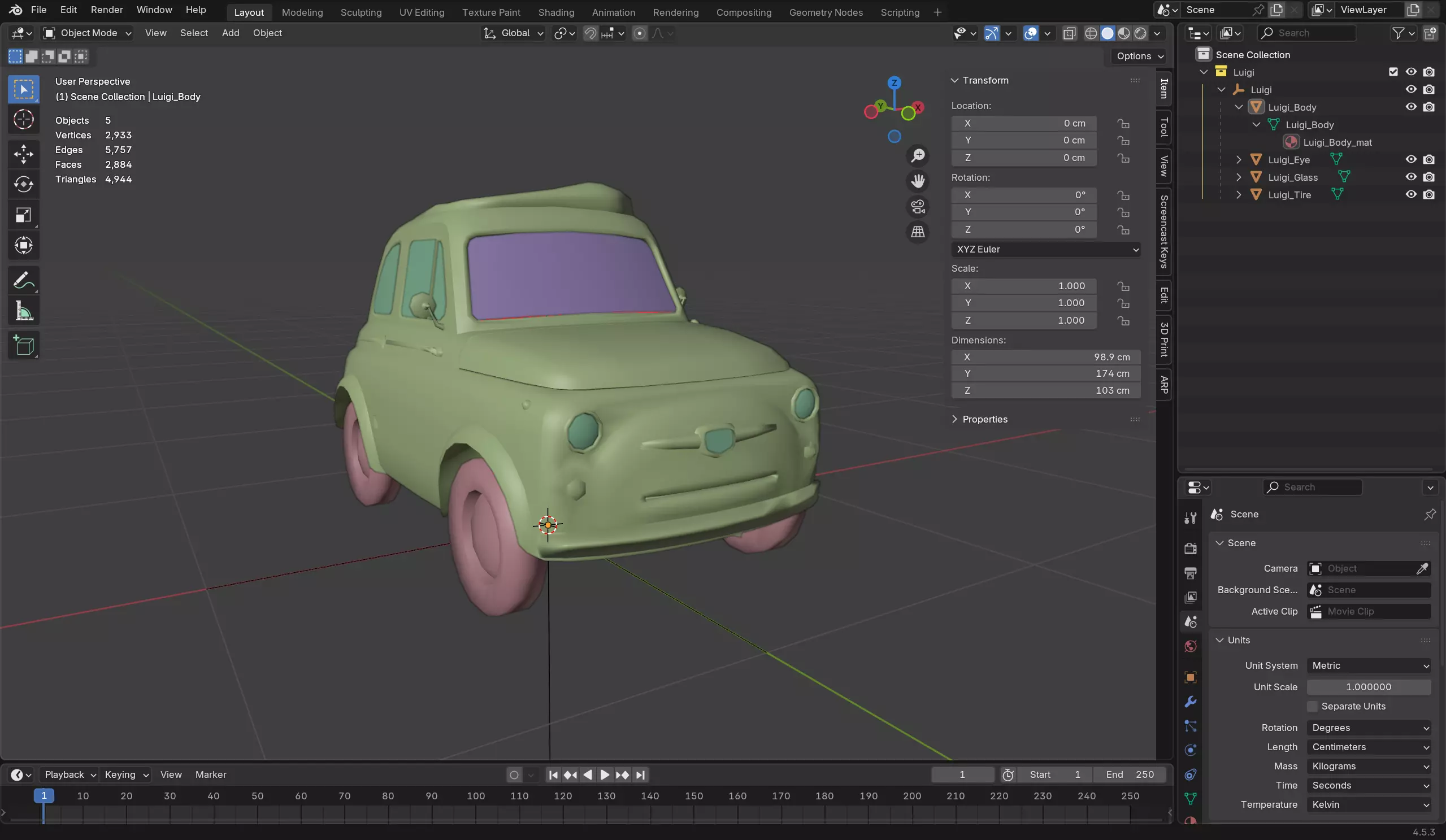 Luigi Low-poly 3D model_12
