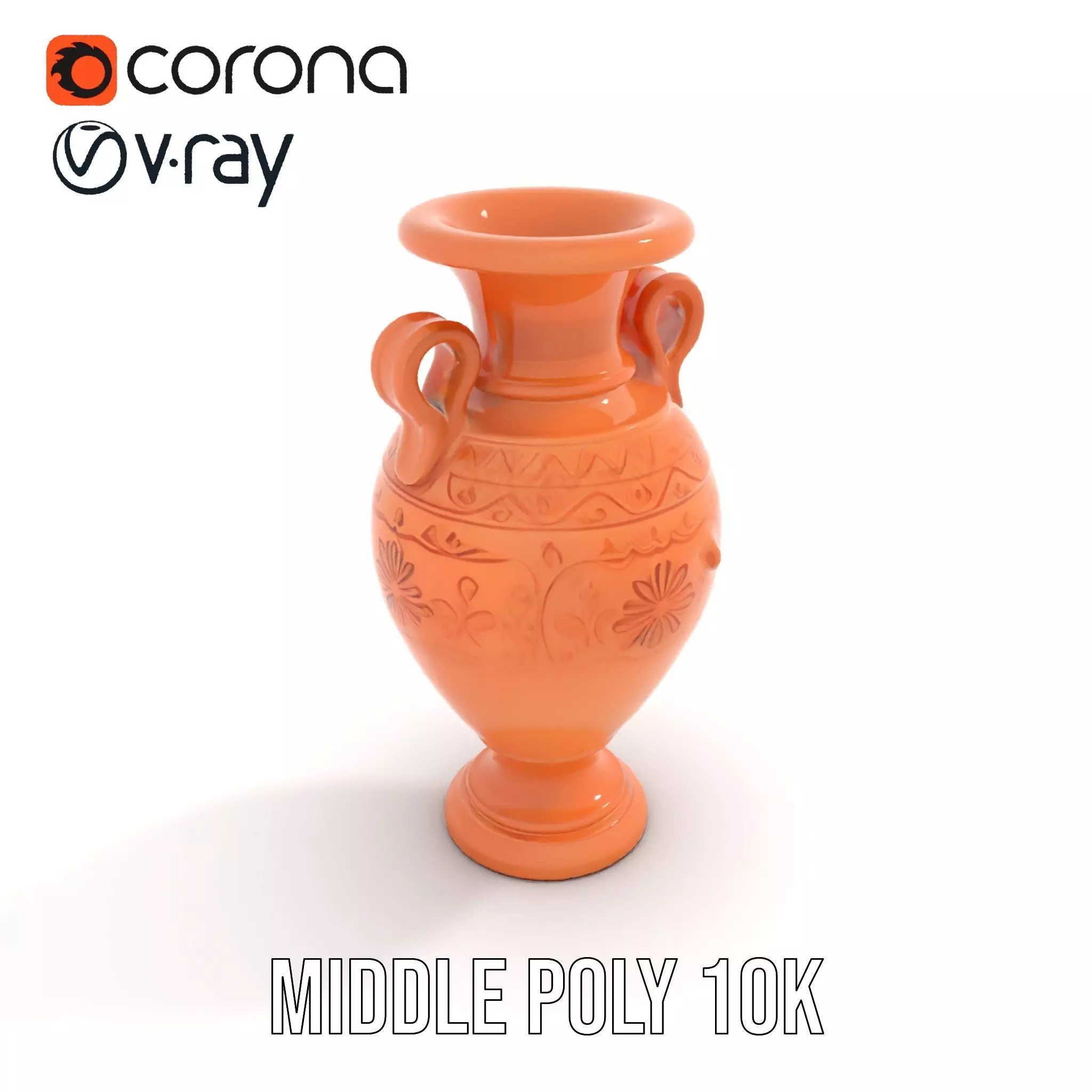 Terracotta Vase model pack Low-poly 3D model_6