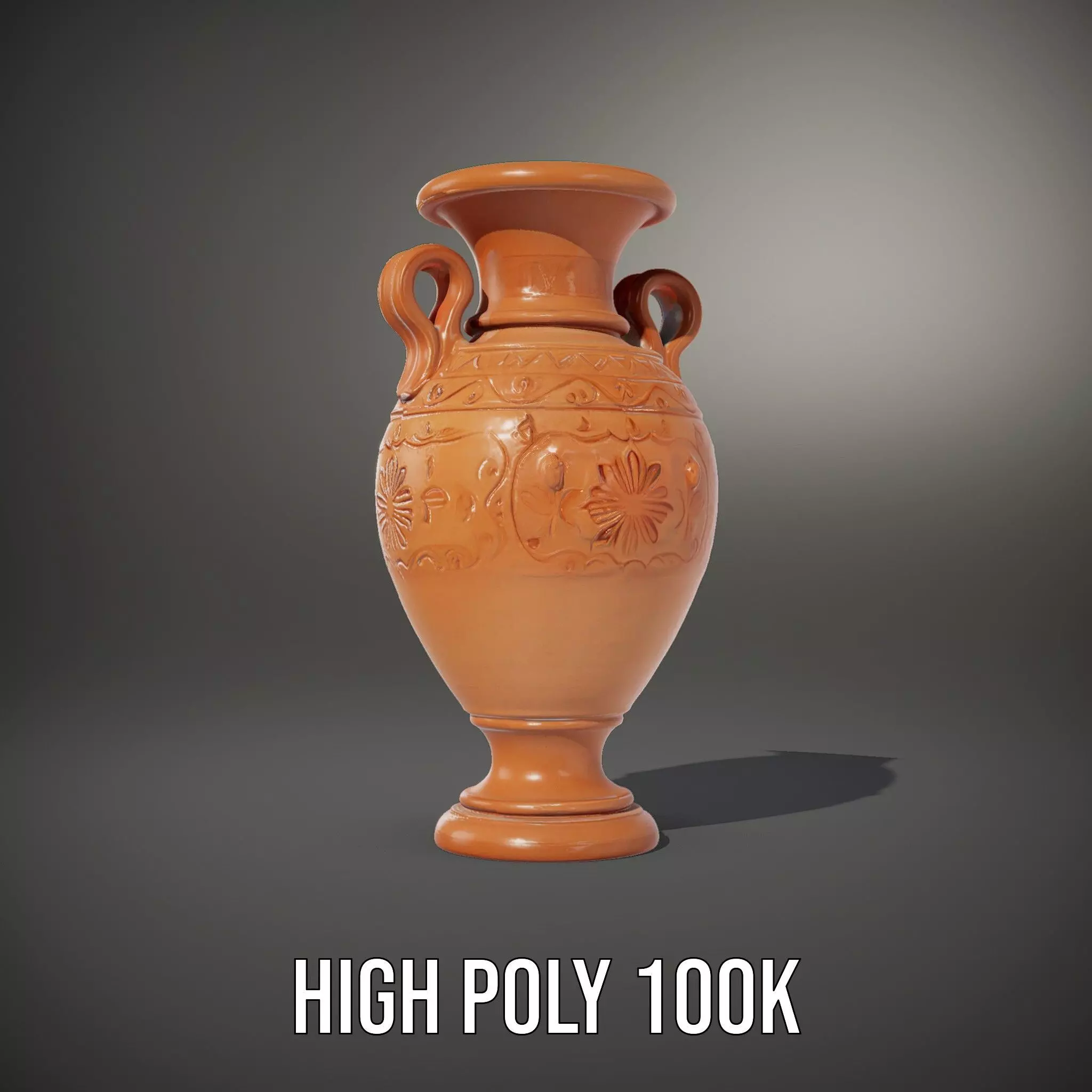 Terracotta Vase model pack Low-poly 3D model_9