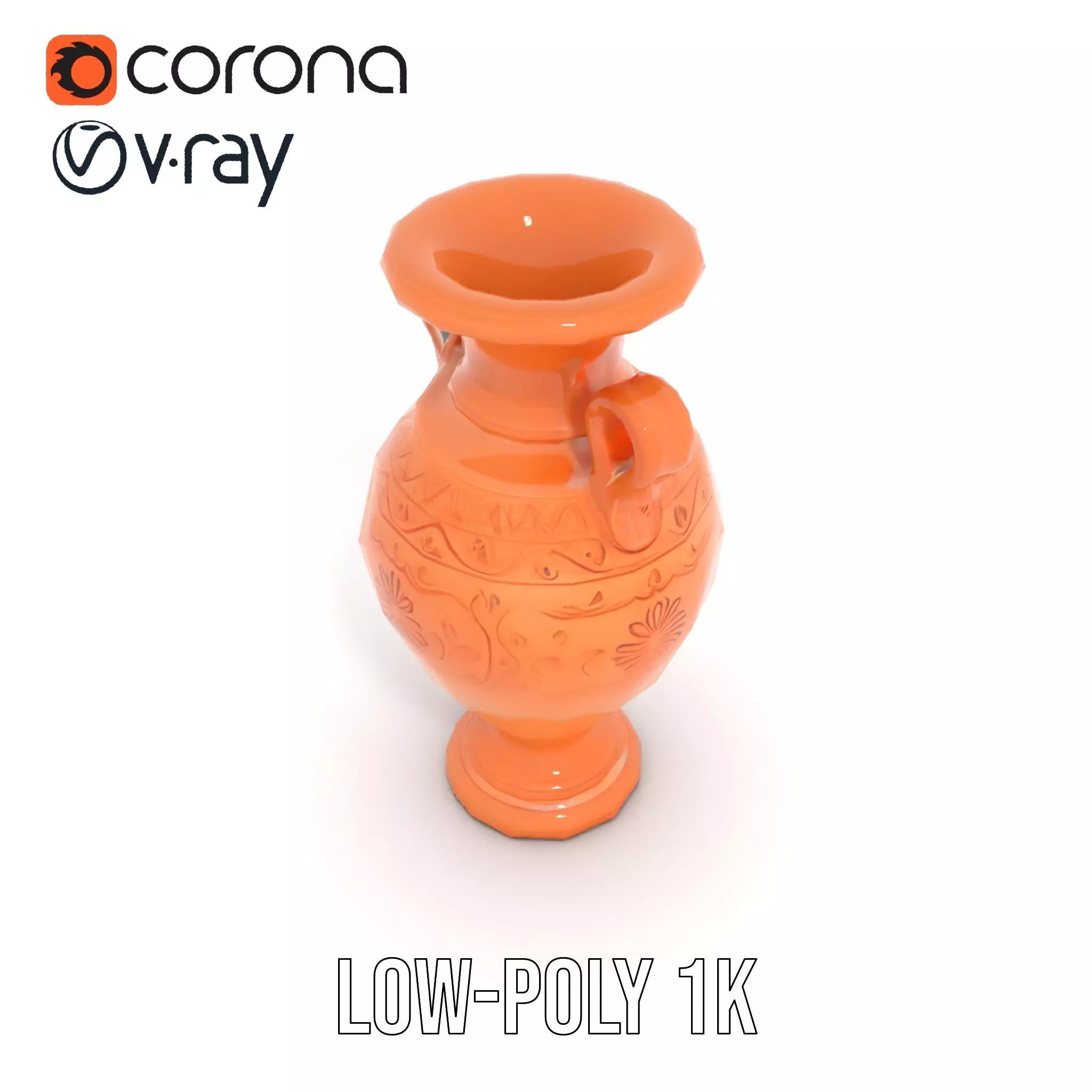 Terracotta Vase model pack Low-poly 3D model_10