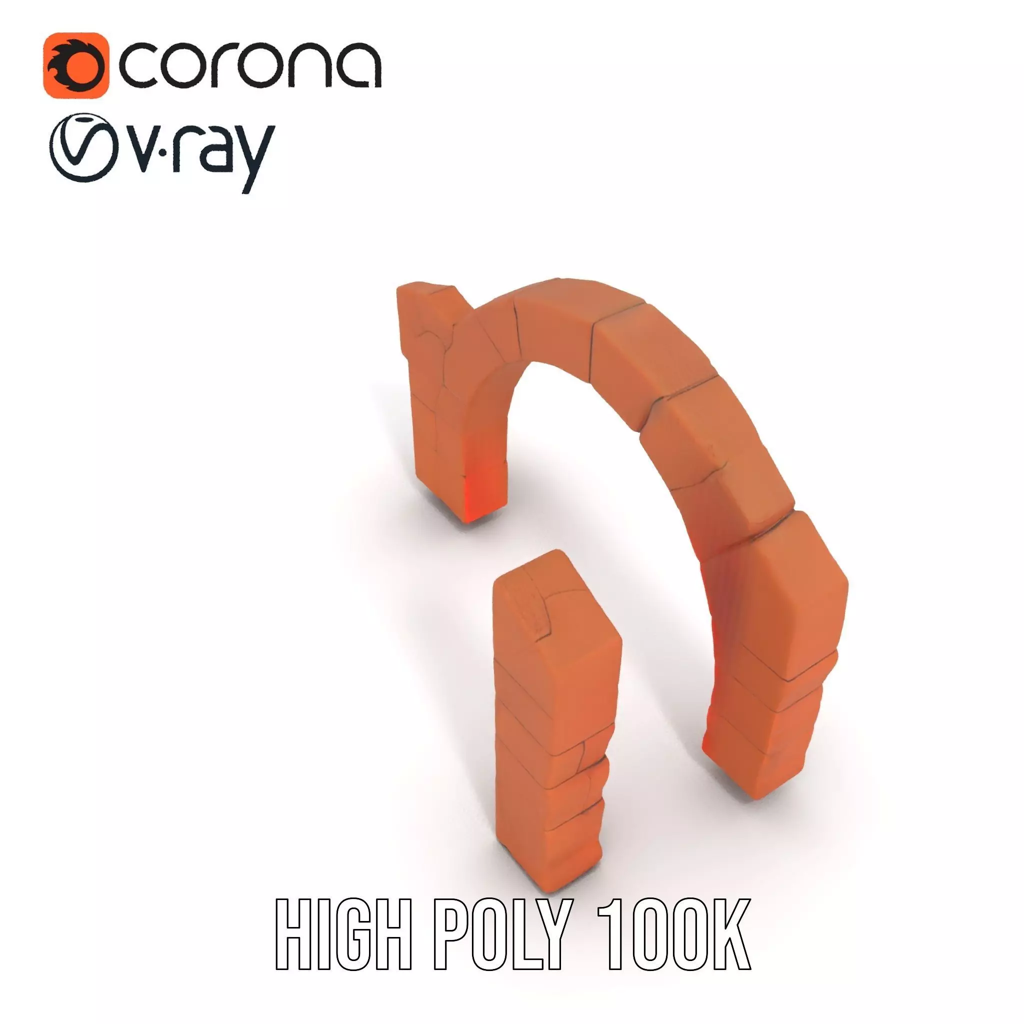 Rustic Brick Arch model pack Low-poly 3D model_29