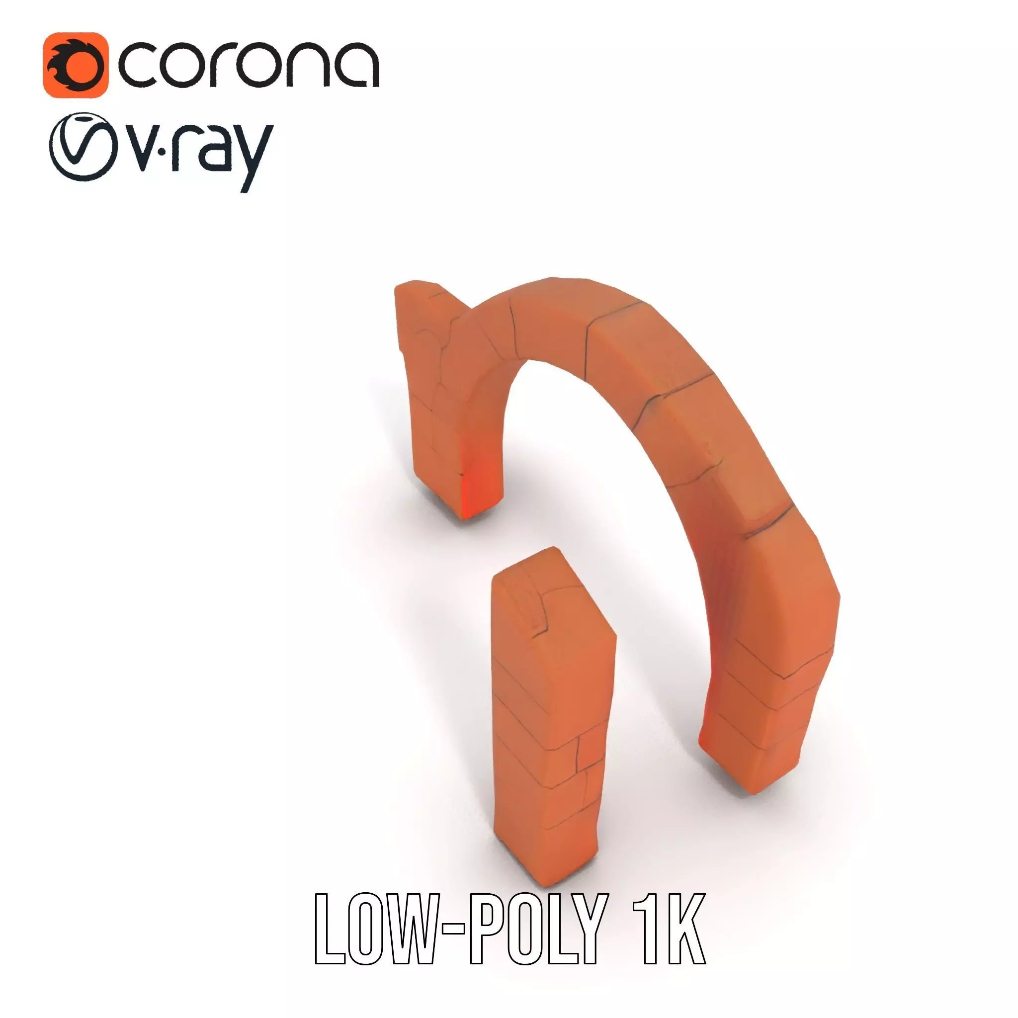 Rustic Brick Arch model pack Low-poly 3D model_10