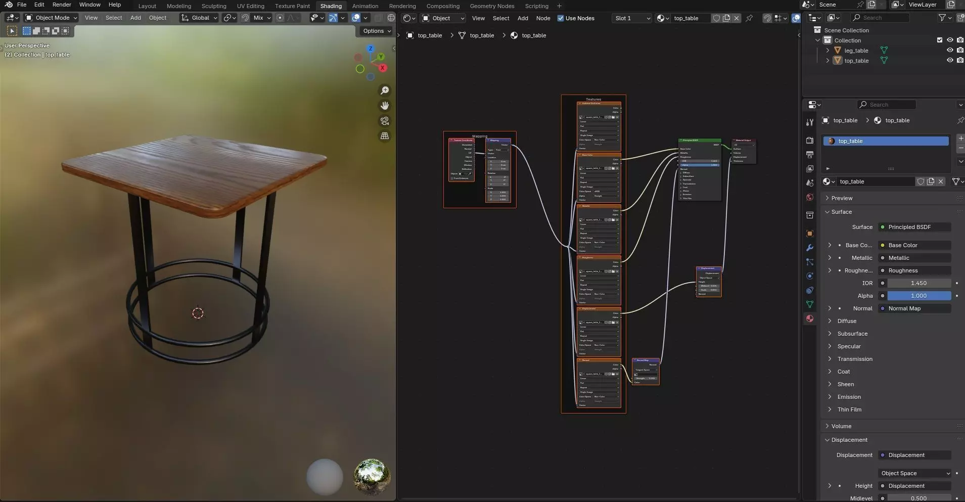 Square Table CG10 3D model_11