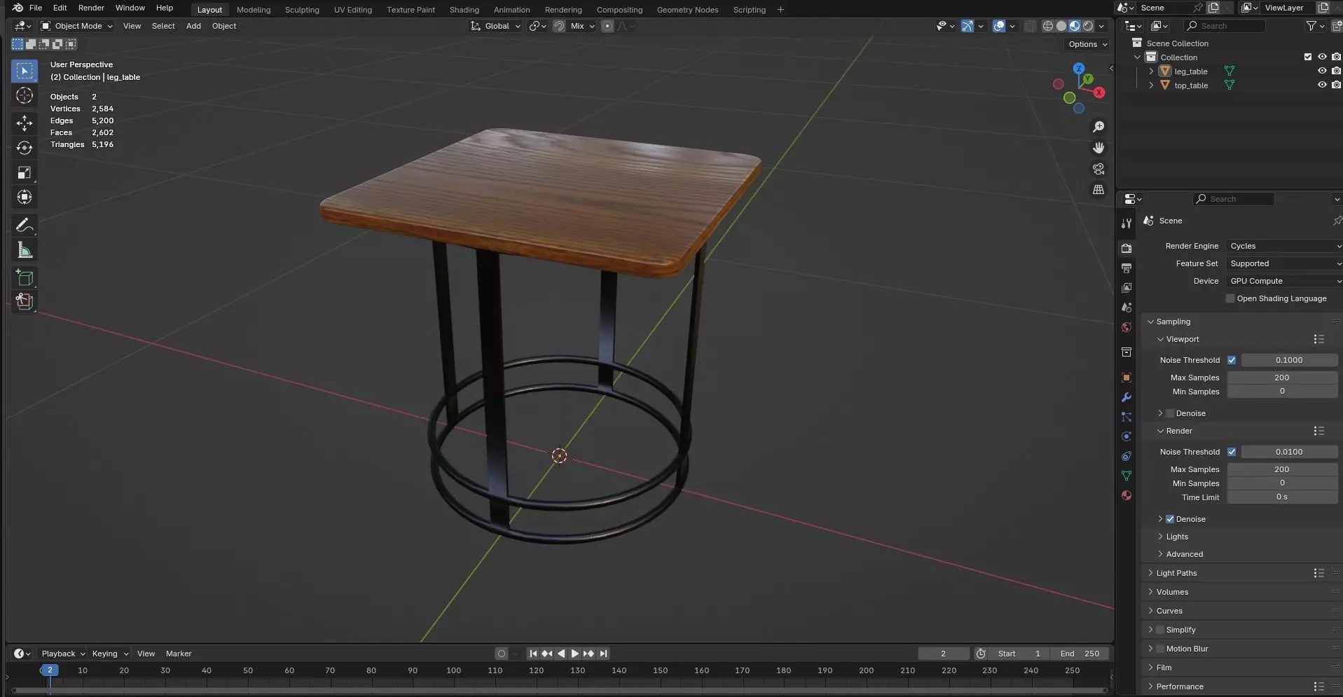 Square Table CG10 3D model_8