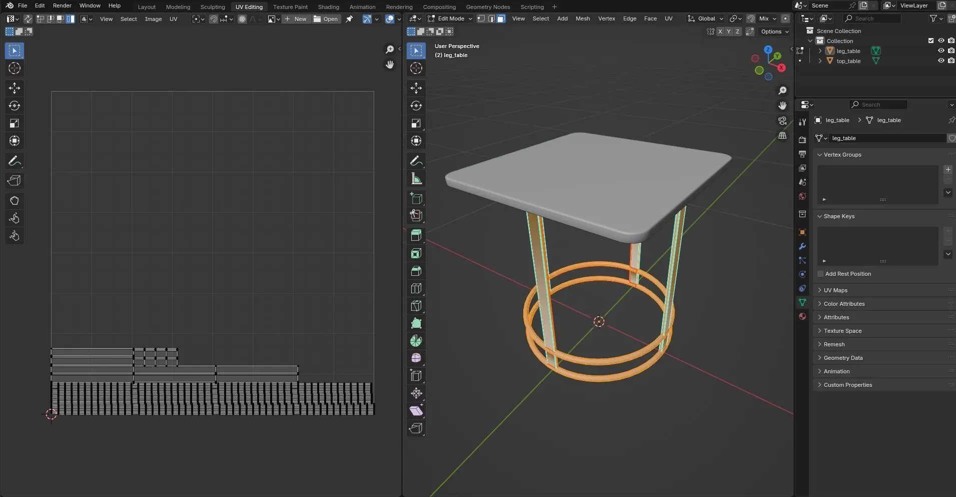 Square Table CG10 3D model_9