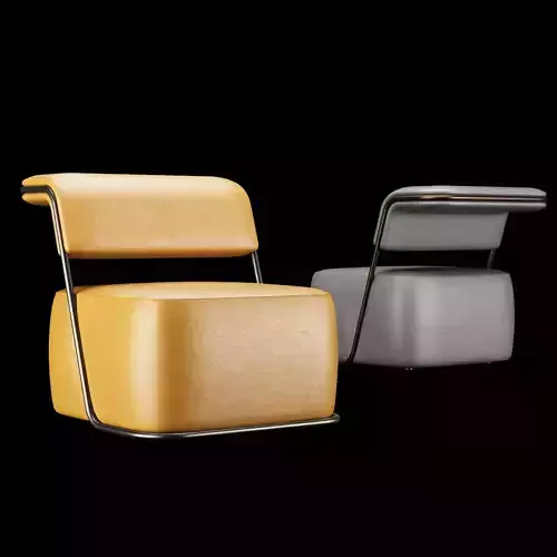 Modern Mid-Century Accent Leather Lounge Armchair 3D model